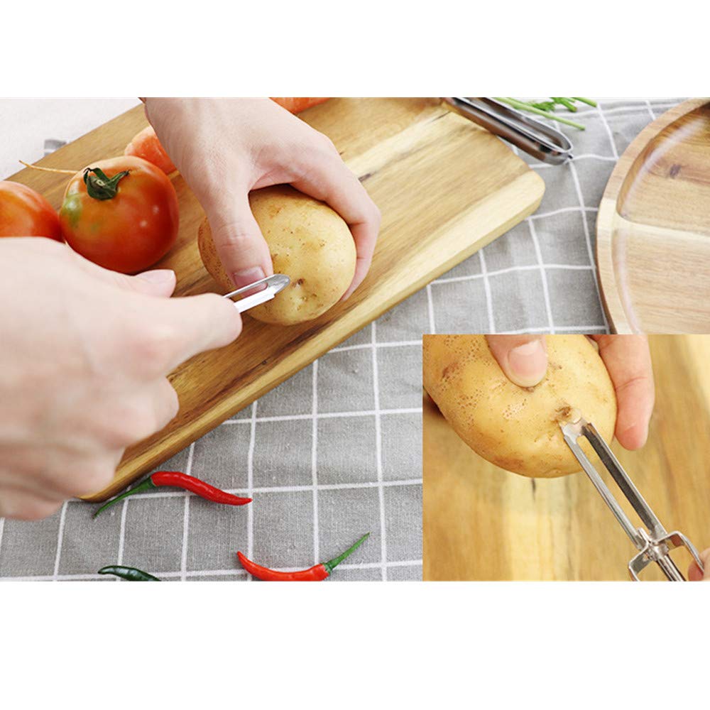 Stainless Steel Rotary Vegetable & Fruit Peeler - Efficient Potato Carrot Apple Peeler for Kitchen Cooking & Meal Prep