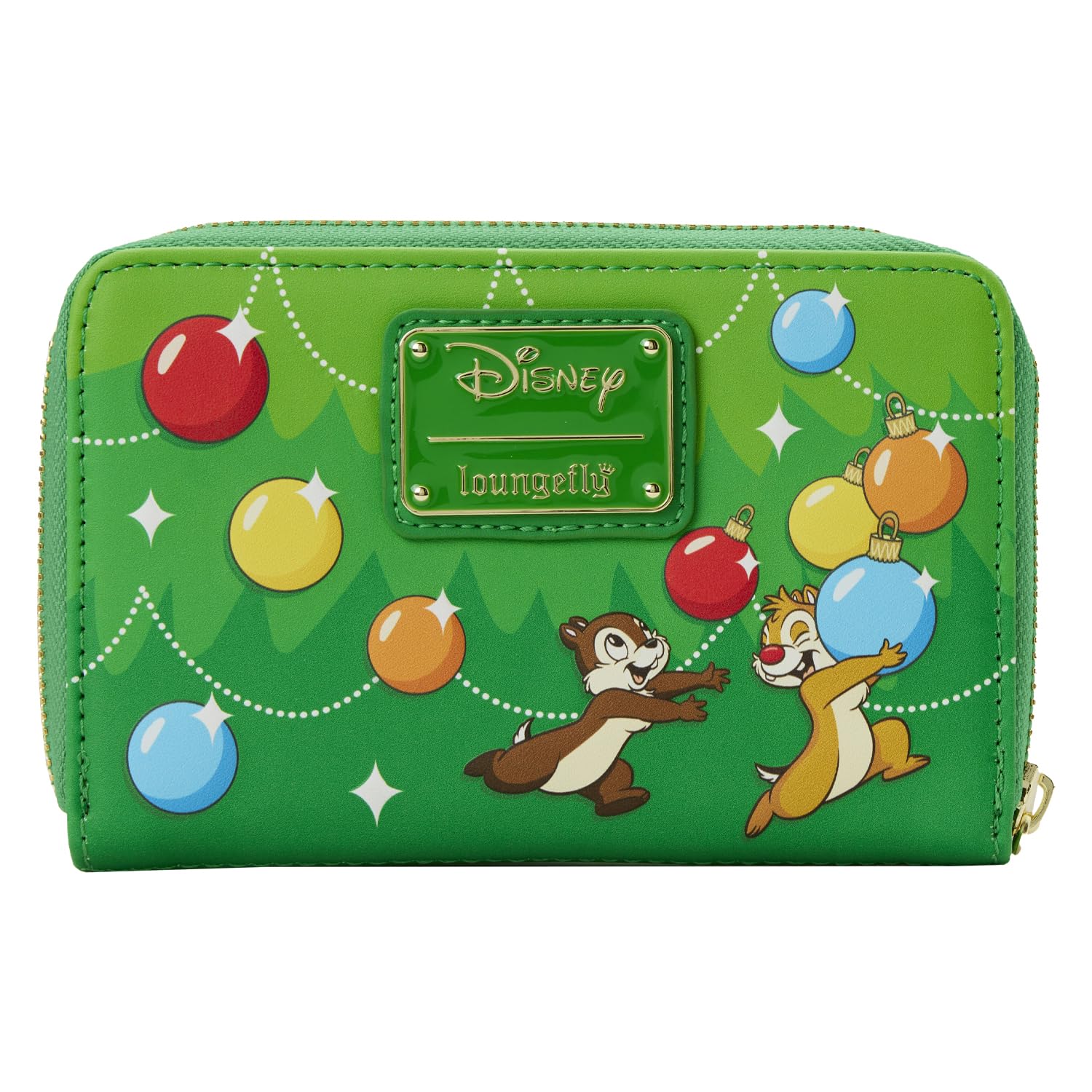 Loungefly Disney Chip and Dale Ornaments Zip Around Wallet - Cute Cartoon Character Wallet for Disney Fans, Perfect for Collectors, Theme Parks, and Everyday Use