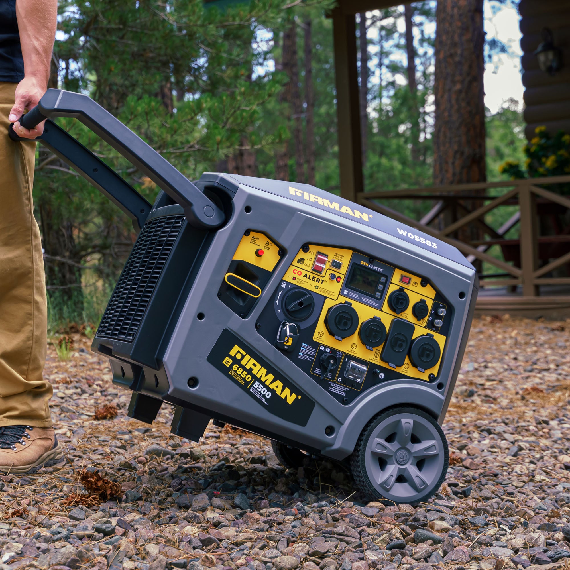 6850W/5500W Portable Inverter Generator with Remote Start & CO Alert - 120V/240V Dual Voltage for Camping, RV & Emergency Power Backup