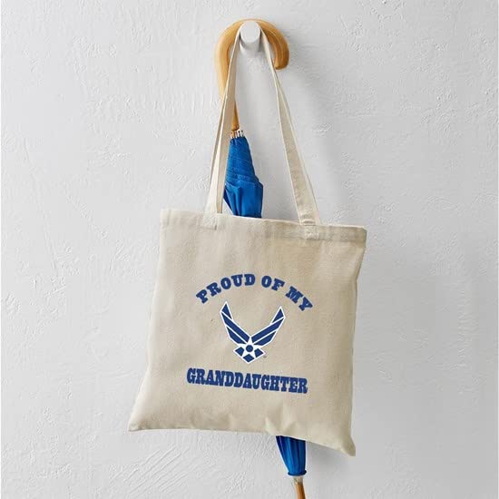 Air Force Granddaughter Tote Bag - Natural Canvas Reusable Shopping Bag for Military Families | Perfect for Groceries, Beach Trips & Proud Military Support