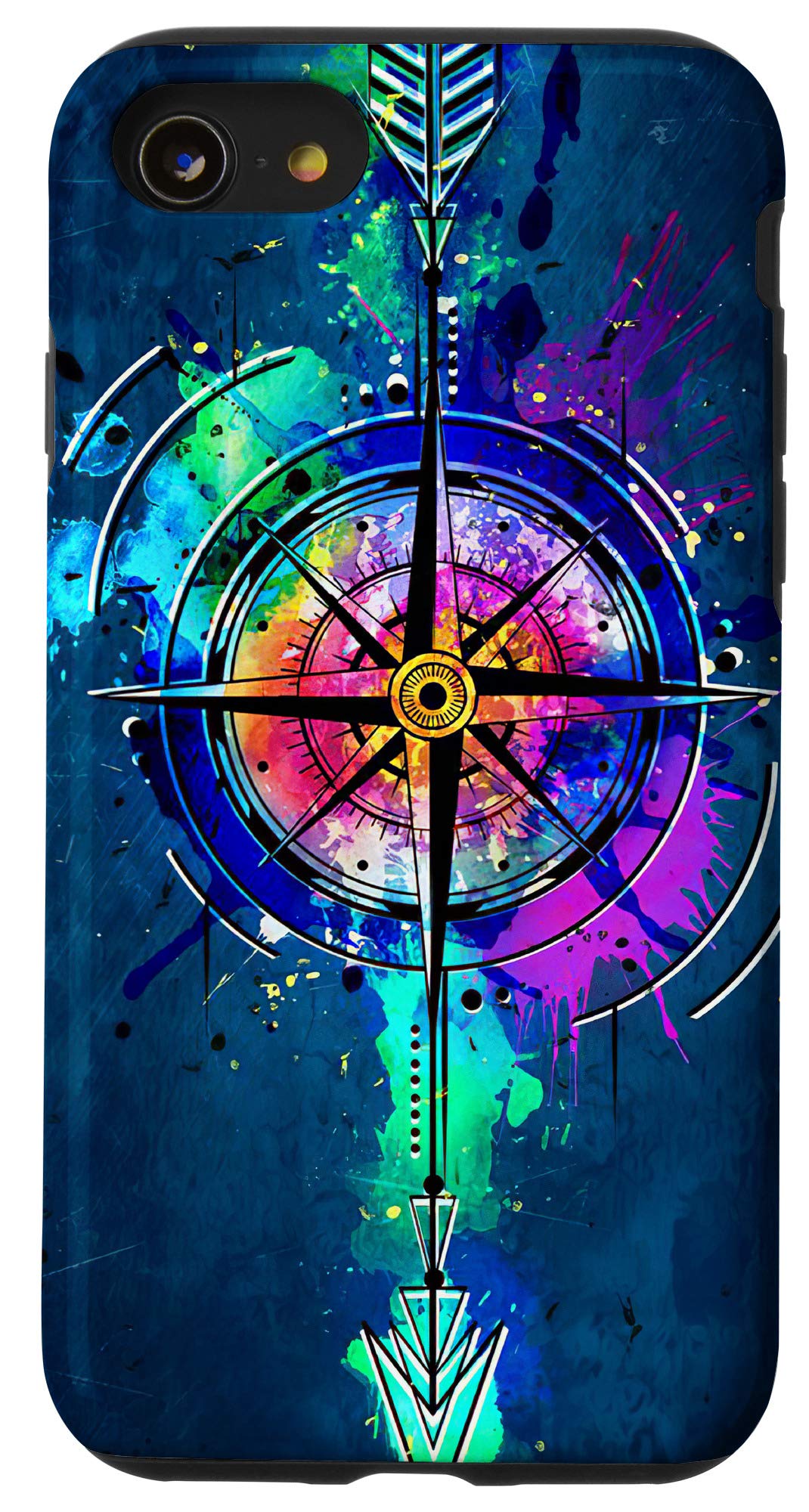 Premium Arrow-Compass Design Protective Case for iPhone SE (2020) / 7 / 8 - Durable Shockproof Cover with Stylish Outdoor Adventure Theme | Perfect for Hiking, Camping & Travel Accessories