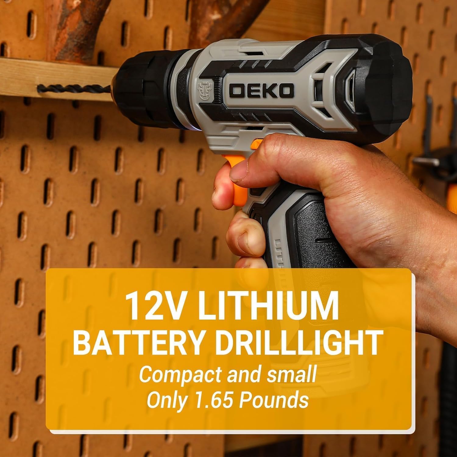 **DEKOPRO 12V Cordless Drill Tool Set Kit - Electric Drill Driver with Battery & Case for Home DIY, Hand Repair & Woodworking Projects**
