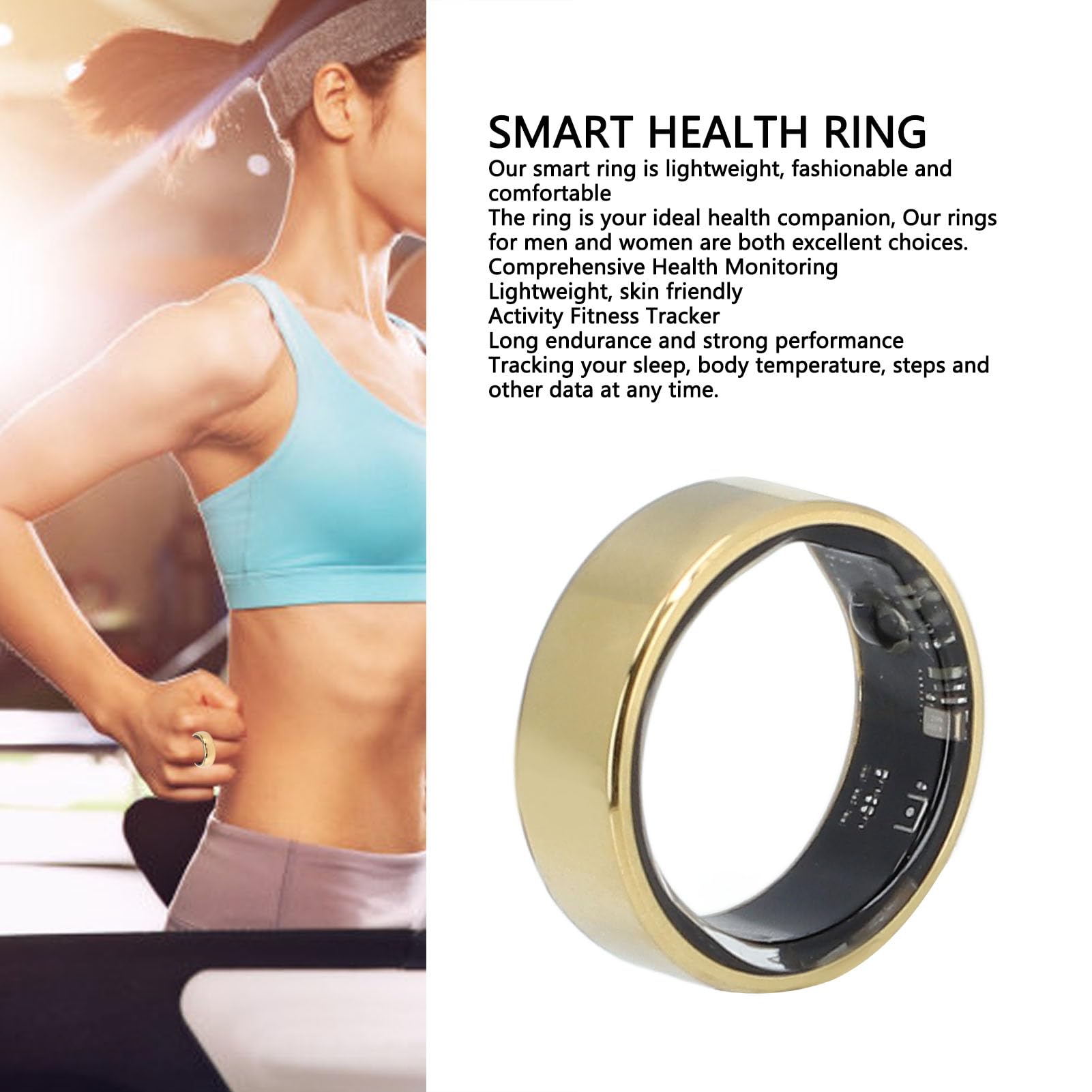 Smart Fitness Ring - Waterproof Activity Tracker with Pedometer, Sleep Monitor, Heart Rate & Calorie Counter for Women & Men | Perfect for Gym, Running, Swimming & Daily Health Tracking