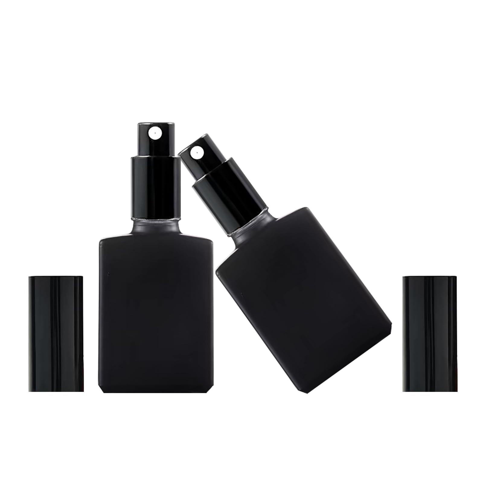 12 Pack 1 oz Black Square Glass Perfume Spray Bottles - 30ml Refillable Fine Mist Atomizer for Perfume, Essential Oils & Liquids - Perfect for Travel, DIY Beauty & Aromatherapy (Black)