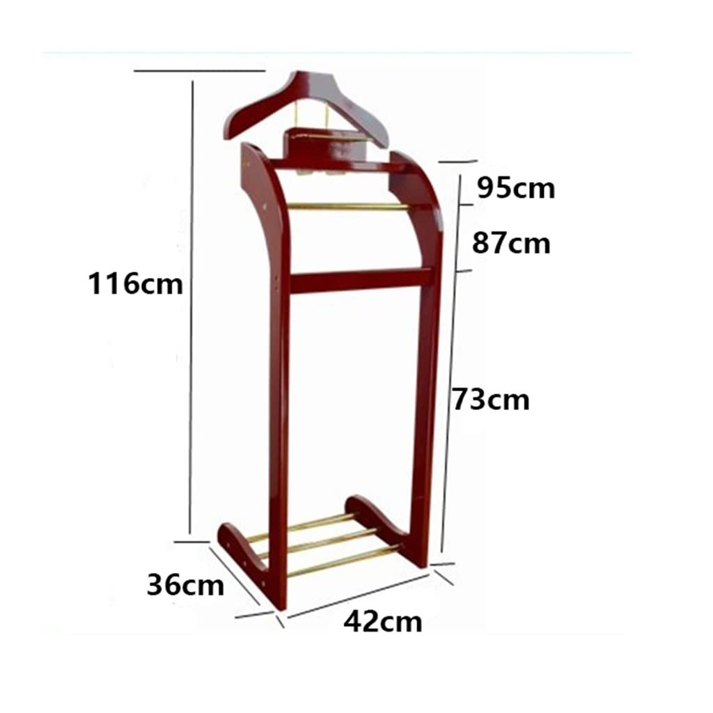 Vertical Coat Stand with Top Tray & Shoe Rack - Heavy Duty Clothes Valet for Suits, Pants, Ties & Belts | Easy Assembly Hotel Style Floor Coat Rack for Bedroom, Guest Room & Office Organization
