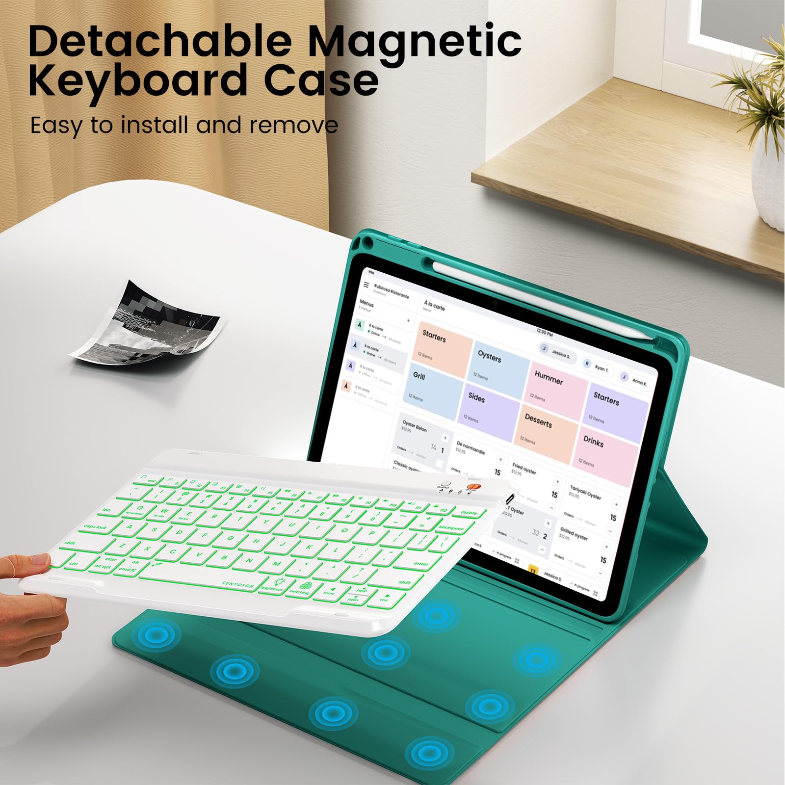 OYEEICE iPad 9th Generation Case with Backlit Wireless Keyboard - 10.2