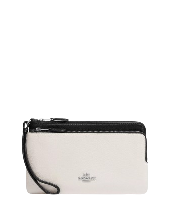 Coach Double Zip Wallet for Women - Genuine Leather Compact Wallet with Multiple Card Slots - Perfect for Everyday Use, Travel & Gifting