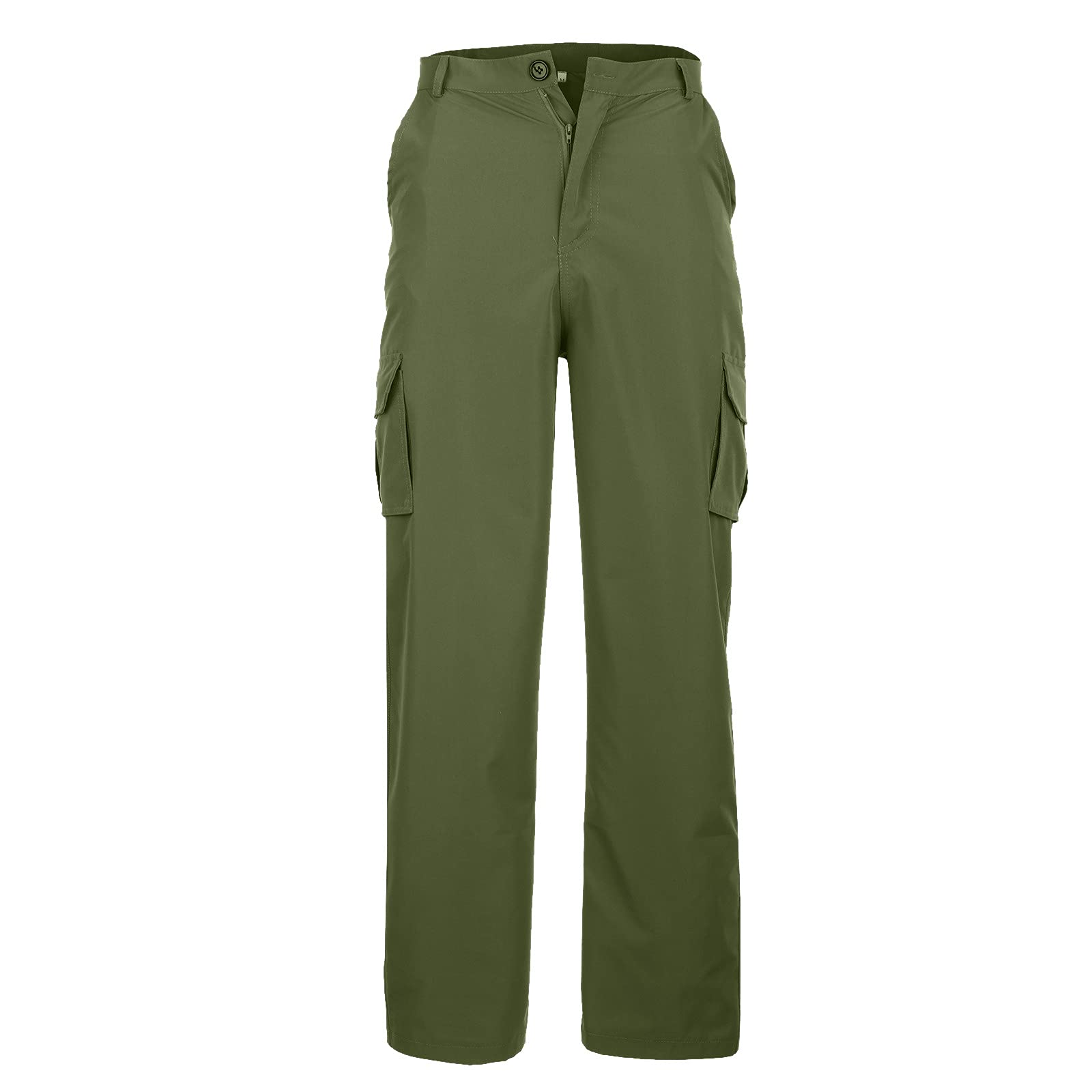 **Men's Casual Multi-Pocket Summer Overalls - Straight Fit Pants with Comfortable Elastic Waist - Perfect for Outdoor Work, Hiking & Daily Wear**    (Note: Removed 