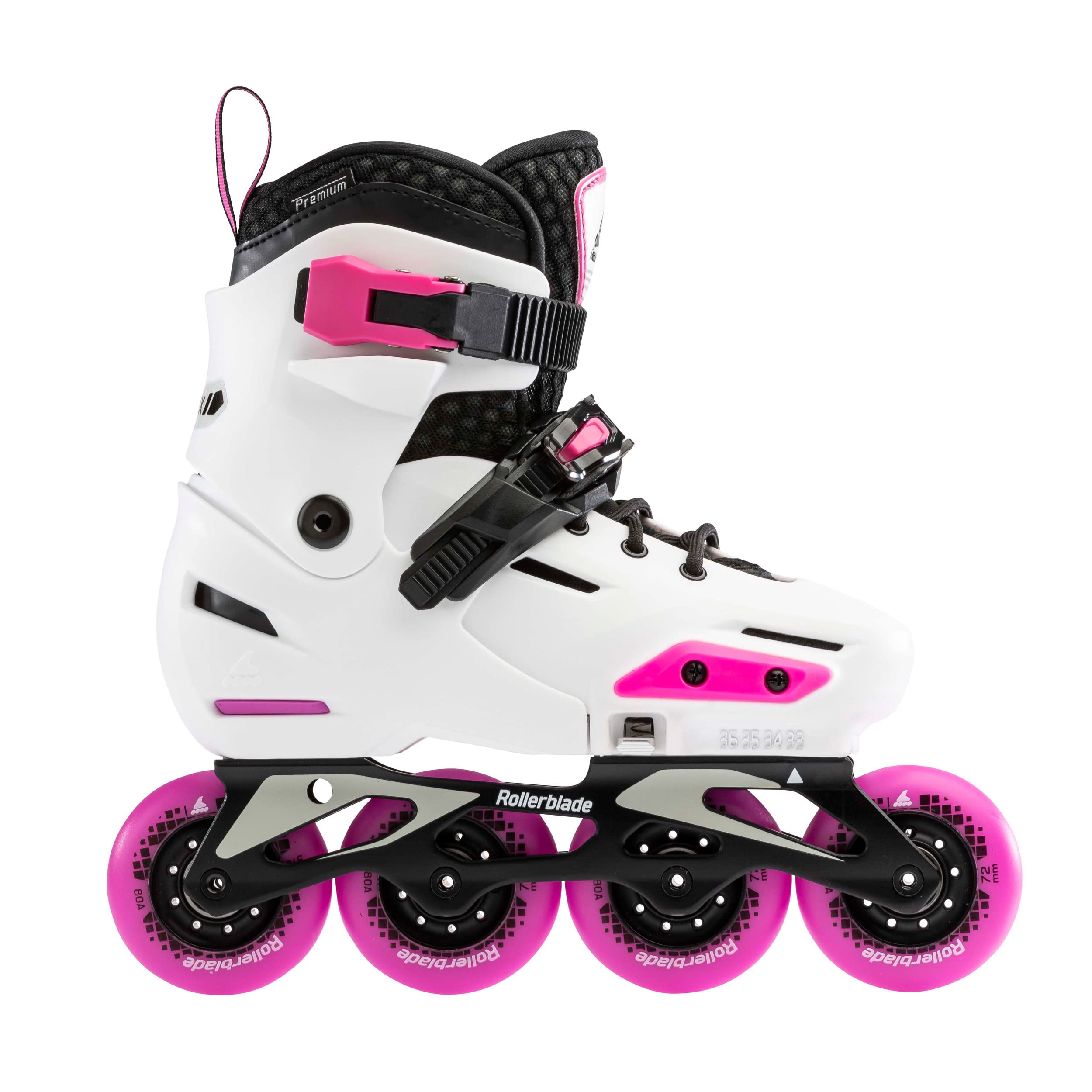 Rollerblade Apex Adjustable Fitness Inline Skates for Kids - White & Pink Junior Urban Performance Roller Skates - Perfect for Outdoor Exercise, Park Skating & Fitness Training