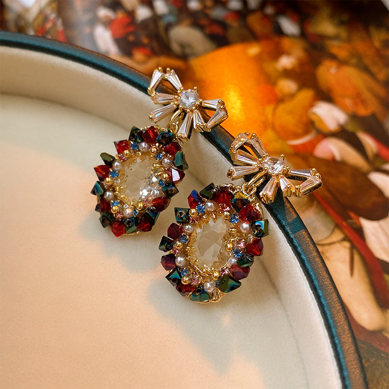 Boho Pearl Bow Drop Earrings for Women - Colorful Handmade Dangle Earrings | HE11153 | Perfect for Weddings, Parties & Boho Fashion