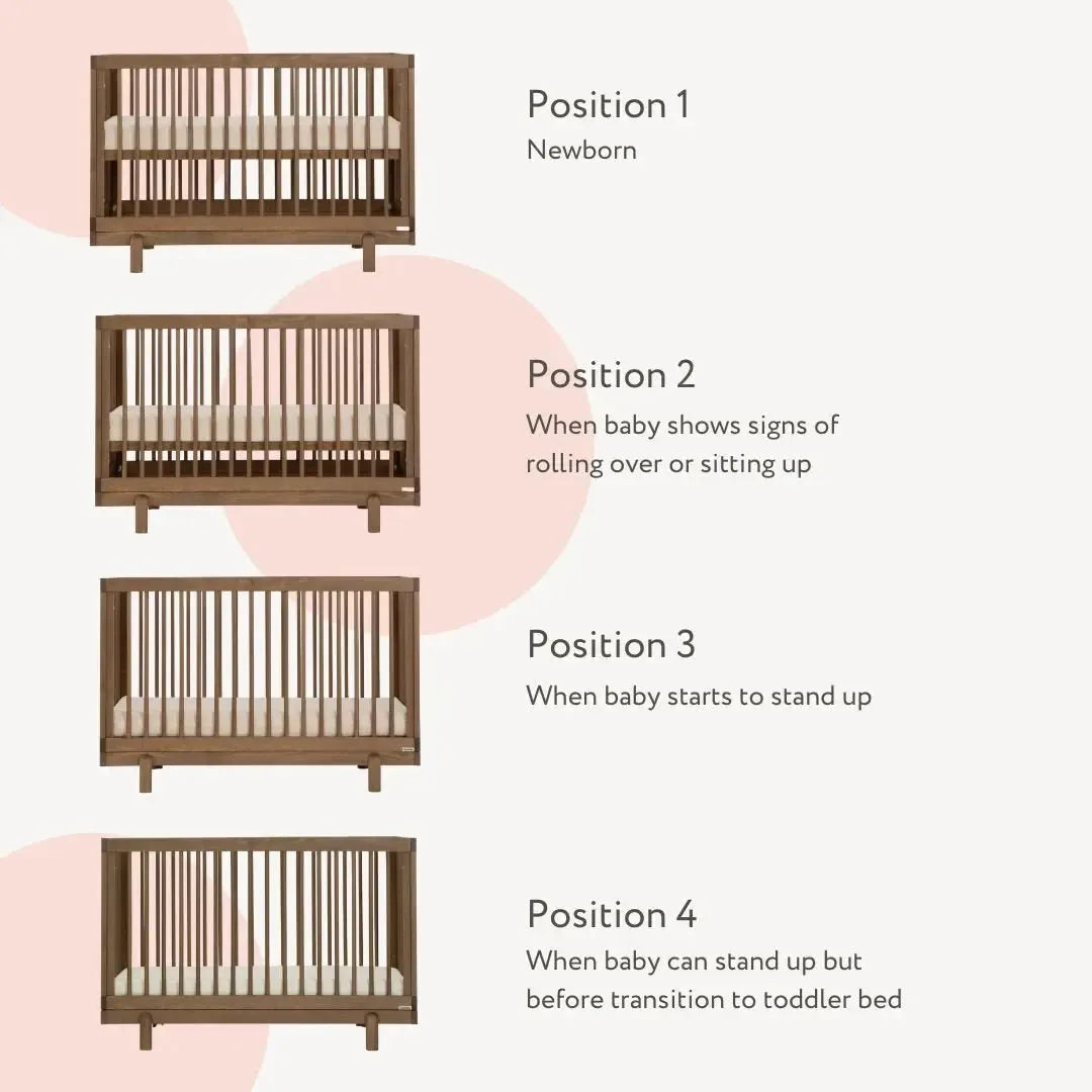 Bliss 4-in-1 Convertible Baby Crib in Walnut Finish | Nursery Bedroom Furniture for Newborns & Toddlers | Safe & Stylish Baby Bed for Daytime Naps & Overnight Sleep
