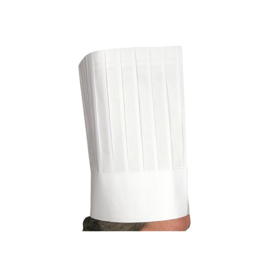 Winco 12-Pack Disposable Chef Hats - White Paper Kitchen Hair Covers for Food Safety | Ideal for Restaurants, Catering & Home Cooking