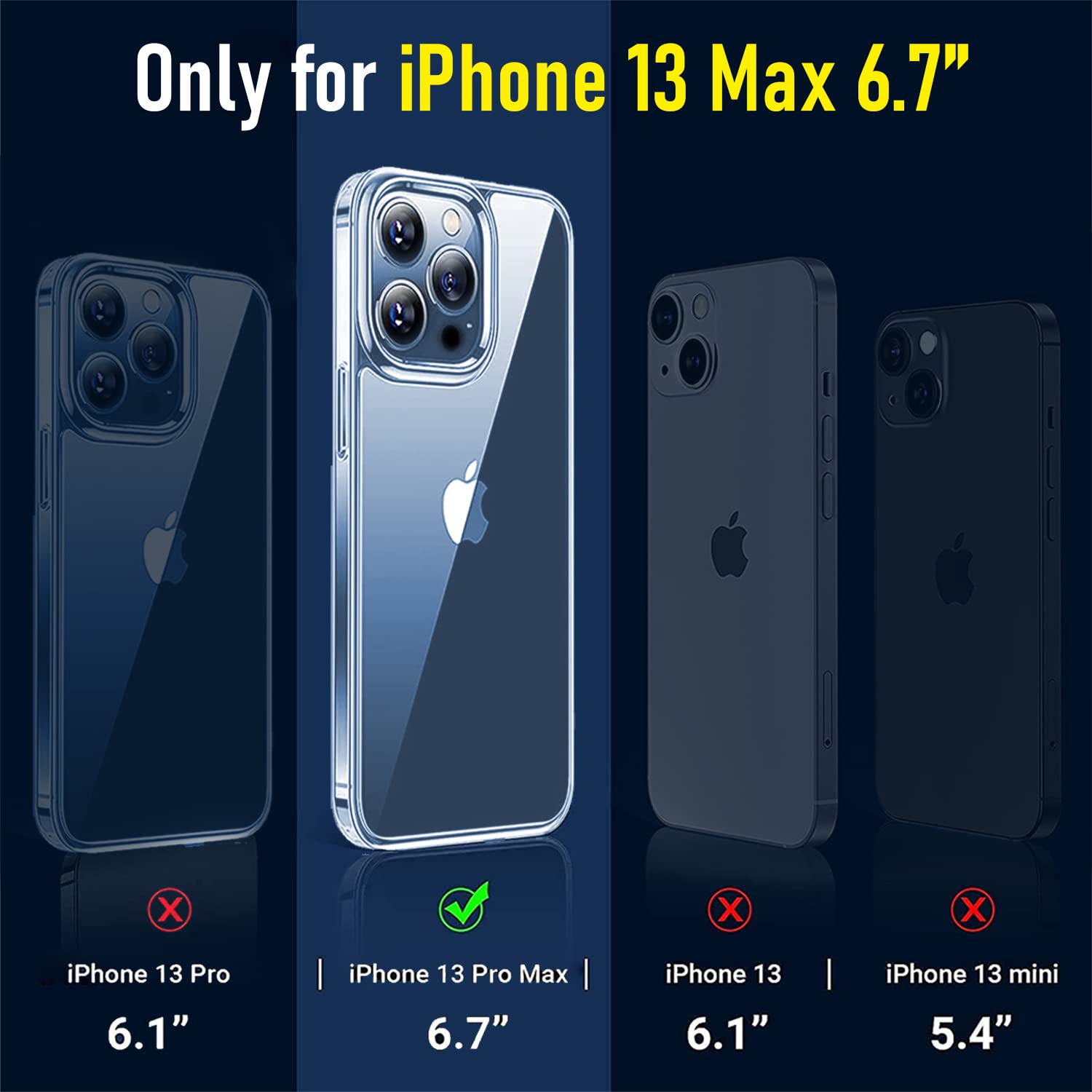 7-in-1 iPhone 13 Pro Max Case with Screen Protector & Accessories | Clear Rugged Protective Cover with Camera Lens Protector & Phone Stand | Perfect for Outdoor Activities, Travel & Daily Use