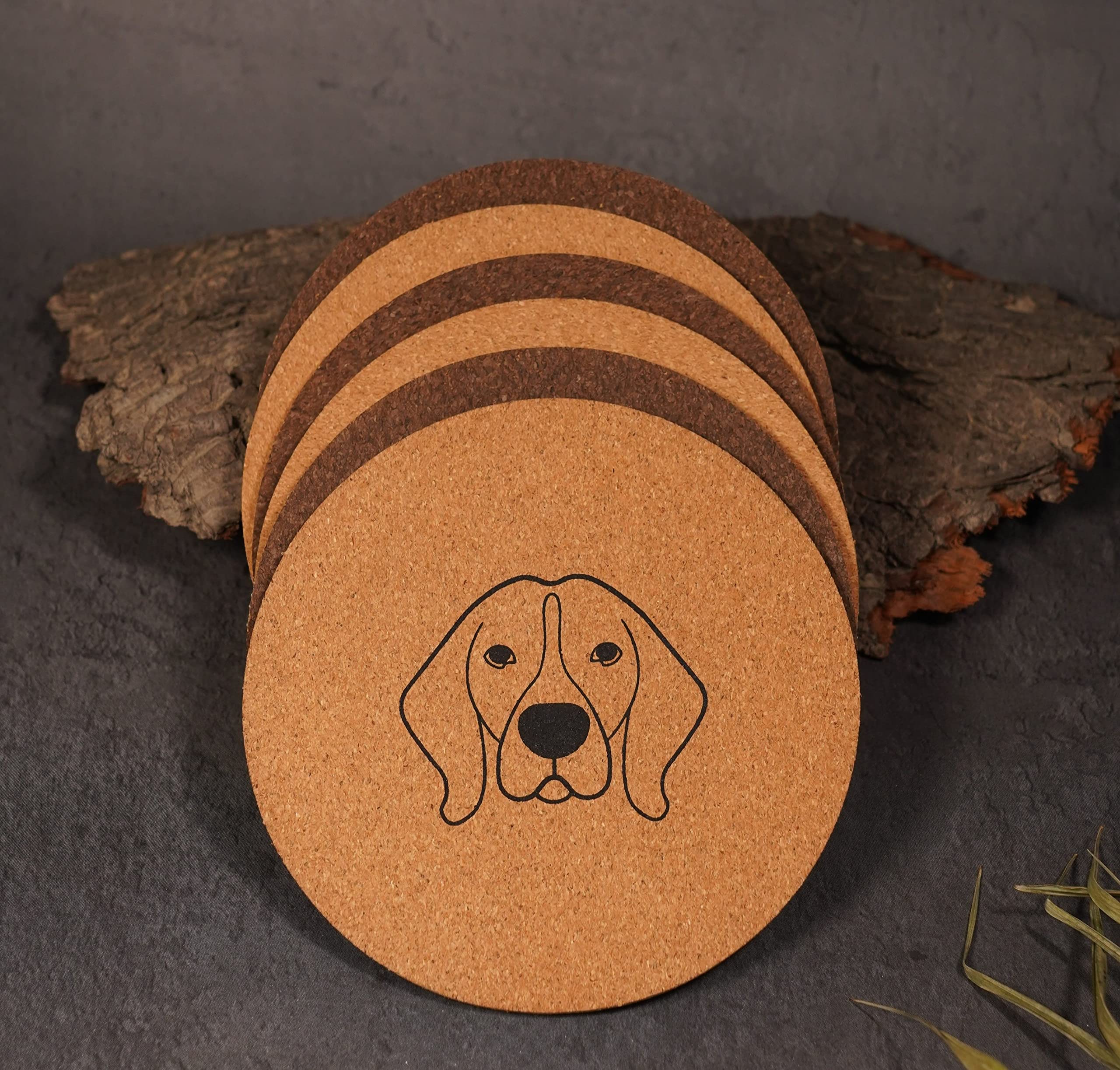 Premium Natural Cork Coasters Set of 4 - 10cm Diameter for Tea, Coffee, Beer & Wine | Eco-Friendly Drink Protectors for Mugs, Cups, Glasses & Bottles | Perfect for Home, Office, Restaurant & Bar Use