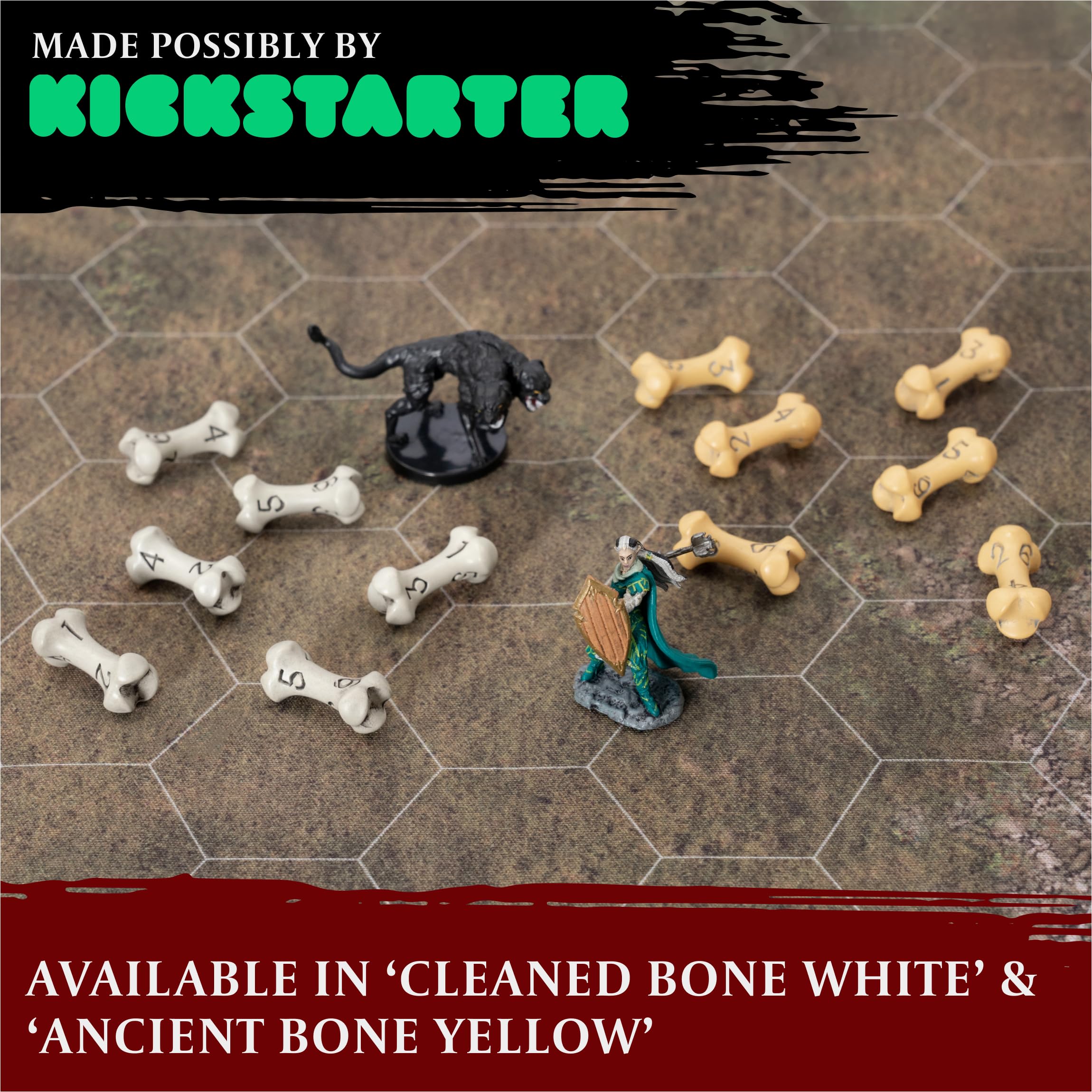 D6 Dice Set - 6 Sided RPG Dice with Skull & Bone Design for Dungeons & Dragons, Warhammer, Pathfinder - Unique White Bone Themed Gaming Accessories - Perfect for Tabletop Games, Role Playing, Board Games & Gifts