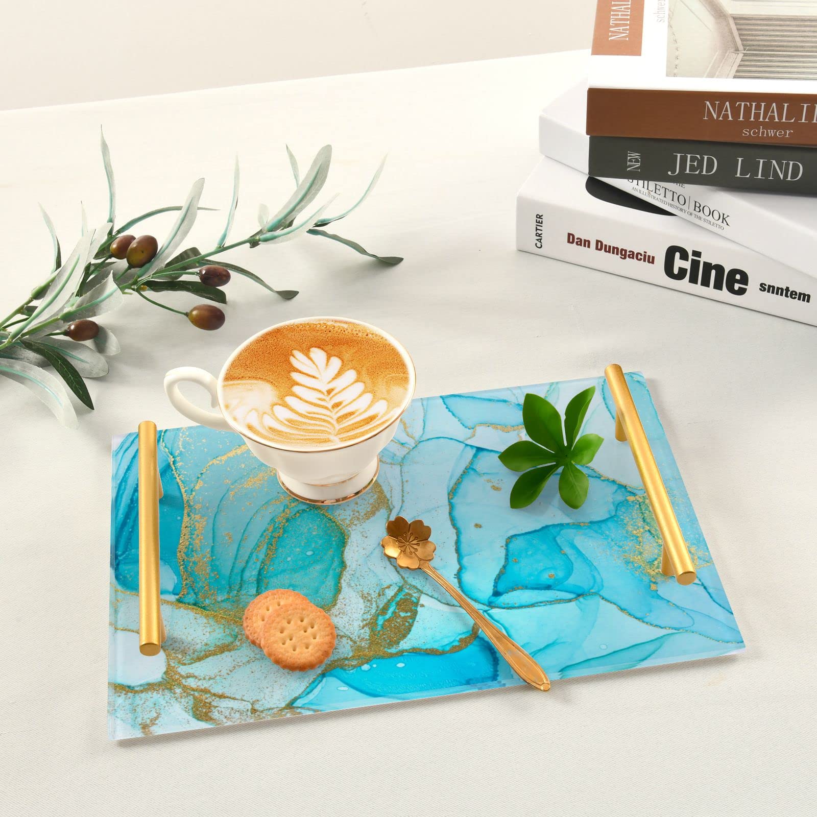 Acrylic Serving Tray with Handles - 7.87