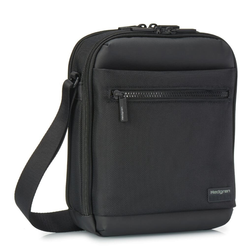 Hedgren Inc RFID Blocking Crossbody Bag with 10 Pockets - Stylish & Secure Vertical Pouch for Travel, Work & Daily Use (Grey)