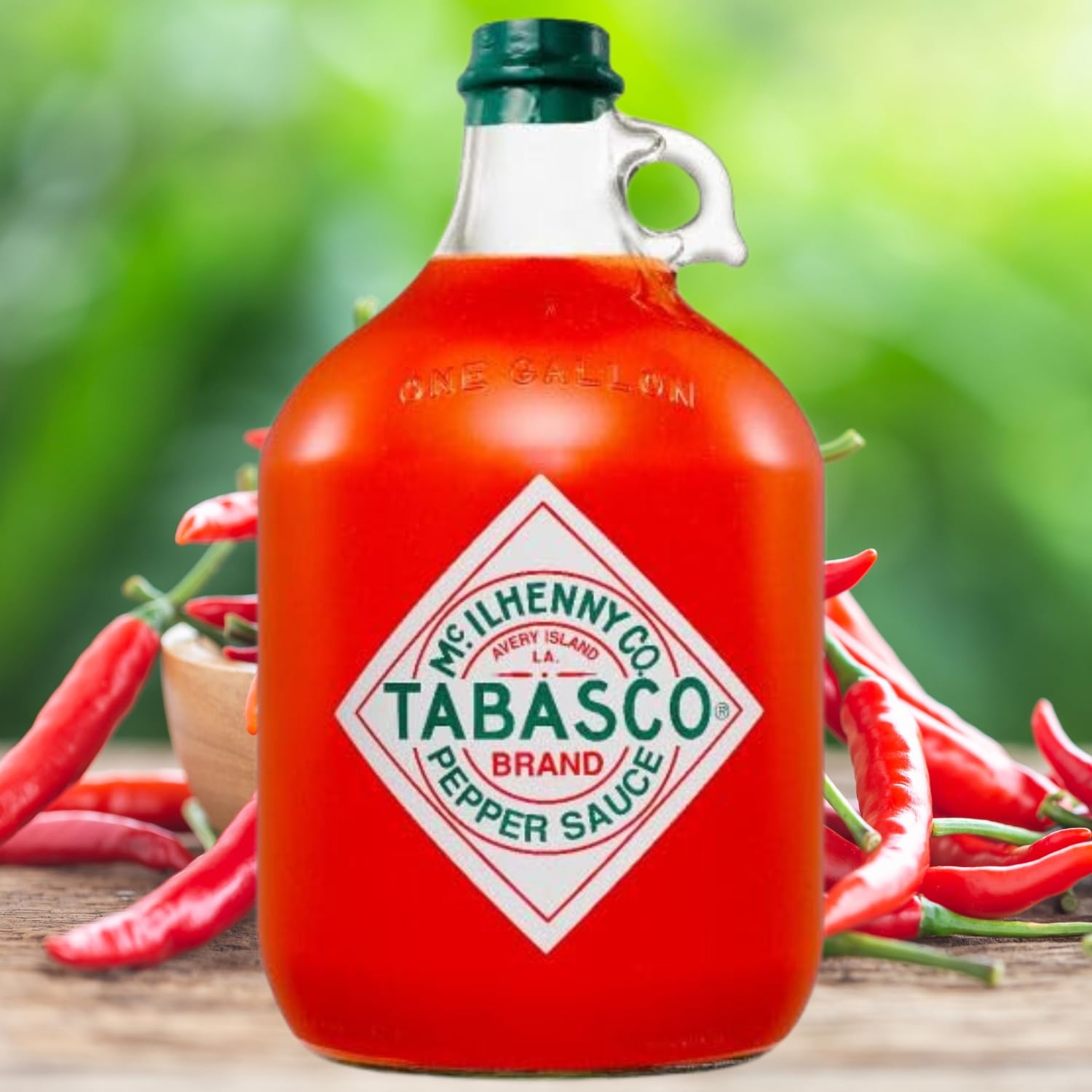 Tabasco Original Red Pepper Sauce - 128 oz (1 Gallon) Glass Jug - Hot & Spicy Louisiana Style - Perfect for Cooking, Grilling & Gifting - Great for BBQ, Wings, Bloody Marys & More