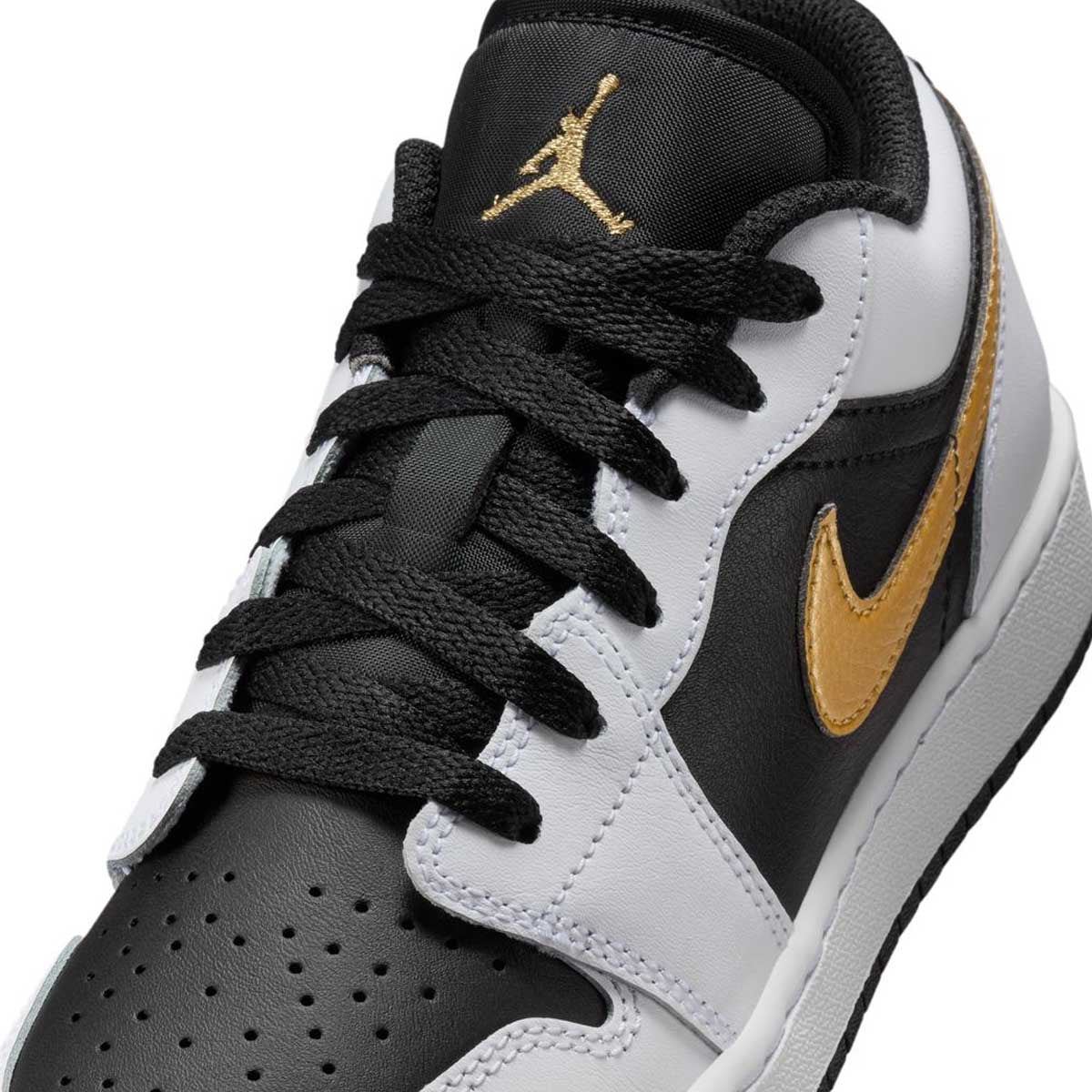 Kids Air Jordan 1 Low 'White Metallic Gold' Sneakers - Boys & Girls Basketball Shoes for Casual Wear & Sports - Perfect for School, Playground & Everyday Fashion