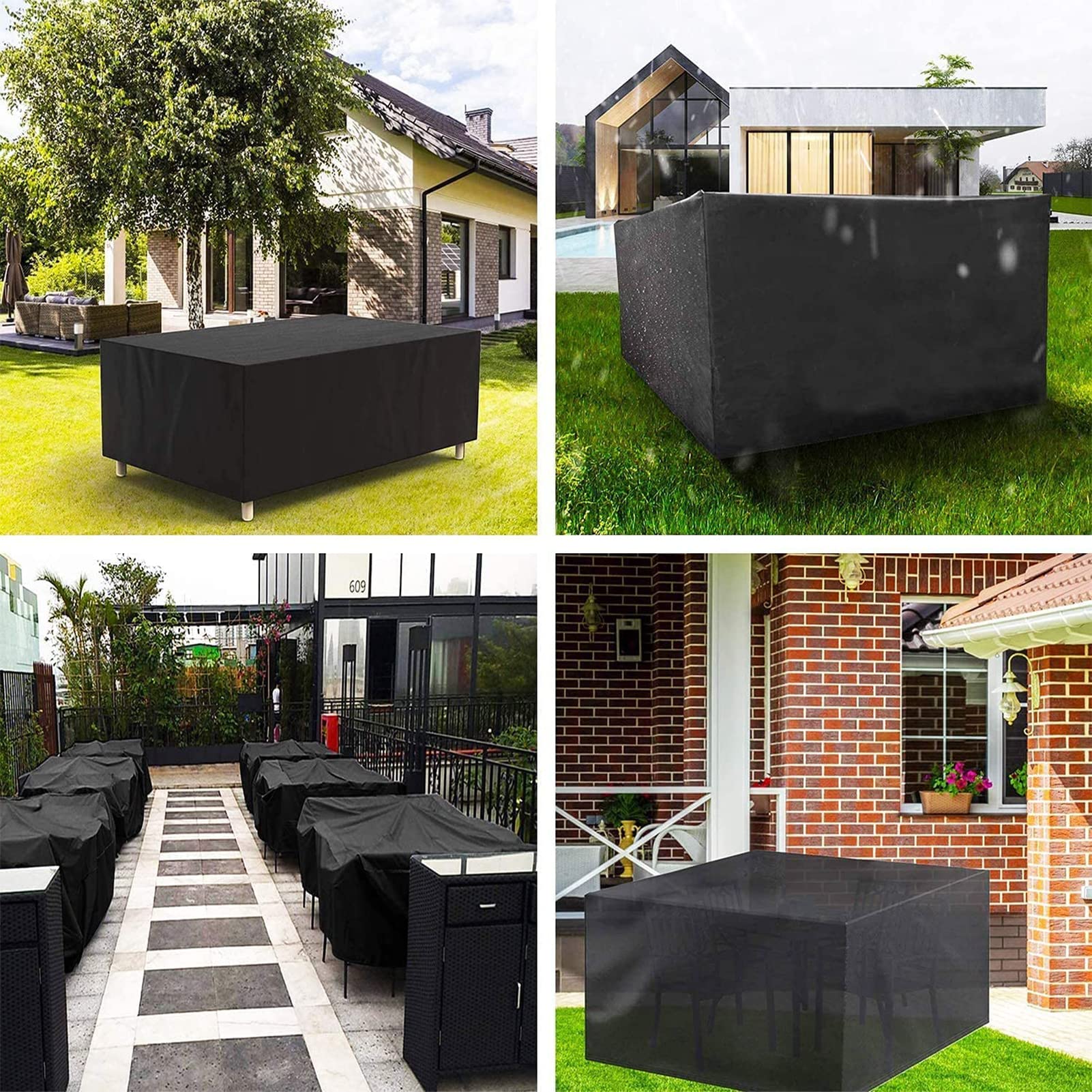 Heavy Duty Waterproof Outdoor Patio Bistro Table & Chairs Cover 138x102x35 Inch - Fade Resistant, All-Weather Protection for Garden, Deck, Backyard Furniture - Perfect for Rain, Snow, Sun & Wind Protection