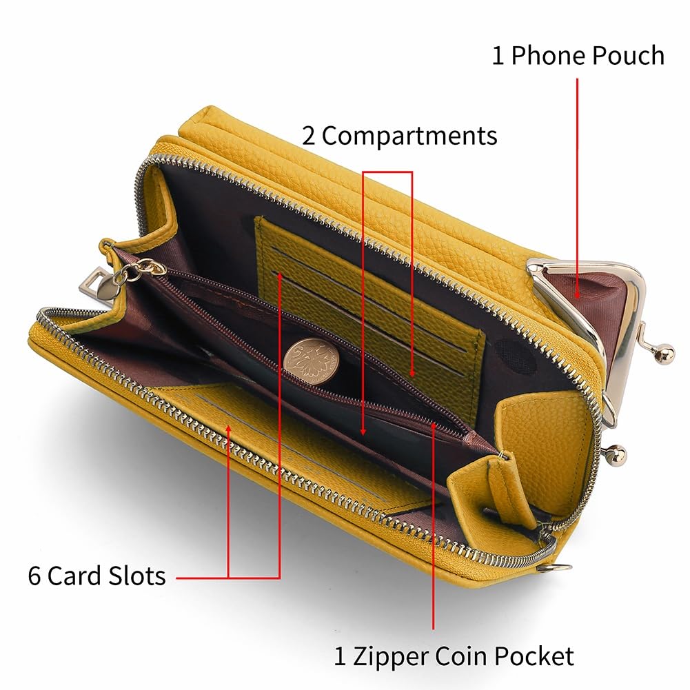 EASTNIGHTS Small Crossbody Phone Bag for Women - Cute Kiss Lock Shoulder Purse with Credit Card Slots & Phone Pocket | Perfect for Daily Use, Travel, Shopping & Outings