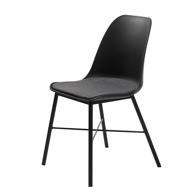 LAXMI Modern Dining Chair - Black Wooden Seat with Upholstered Cushion for Kitchen, Dining Room & Home Decor | Comfortable & Stylish Furniture for Family Gatherings & Entertaining Guests