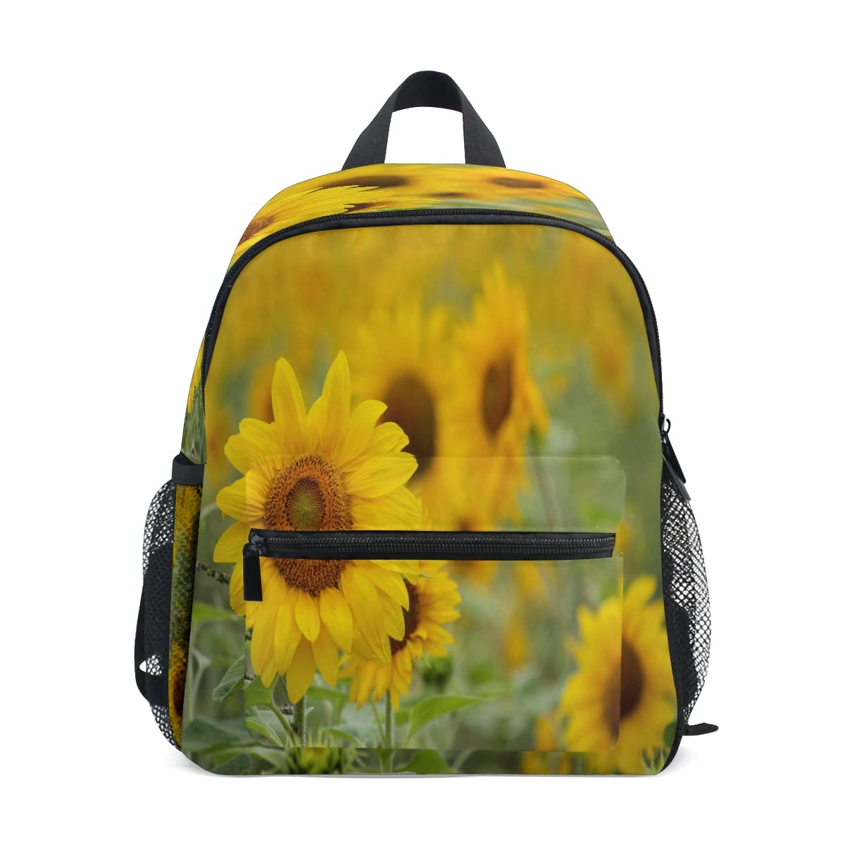 **Sunflower Field Gold Backpack for Kids - Waterproof Toddler Backpack for Boys & Girls - Durable Preschool Backpack for Daycare, School & Travel**