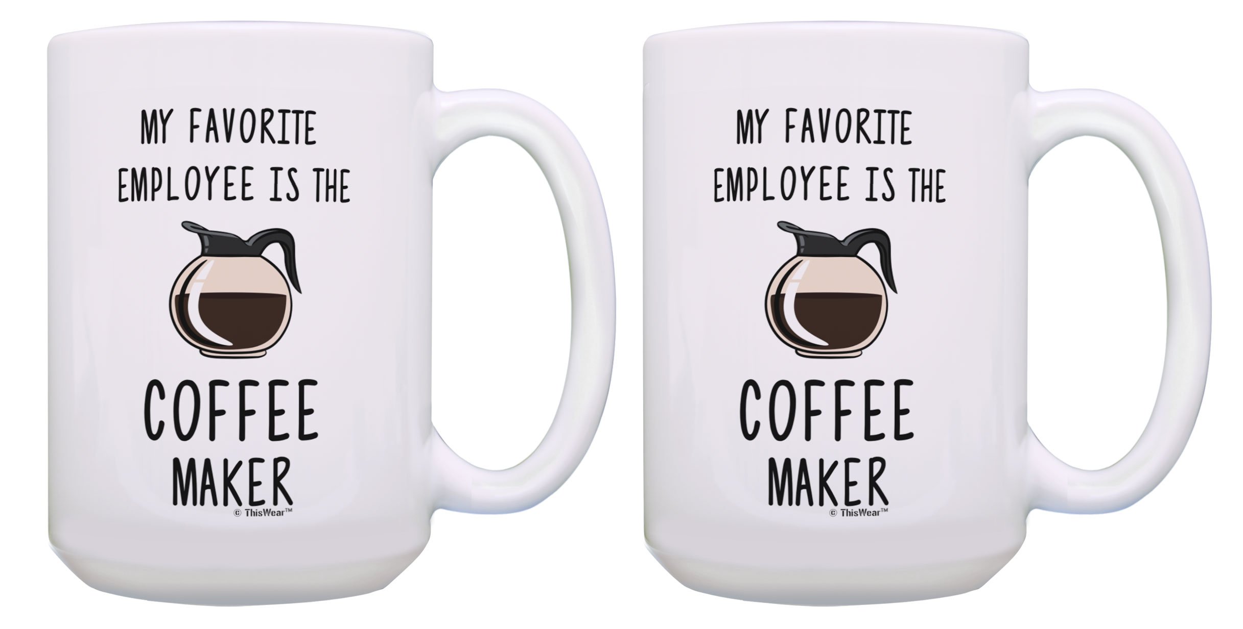 Premium 2-Pack 15 oz White Coffee Mugs & Tea Cups - Perfect Birthday Gift for Bosses & Favorite Employees - Ideal for Office Coffee Breaks, Corporate Gifts & Appreciation Presents