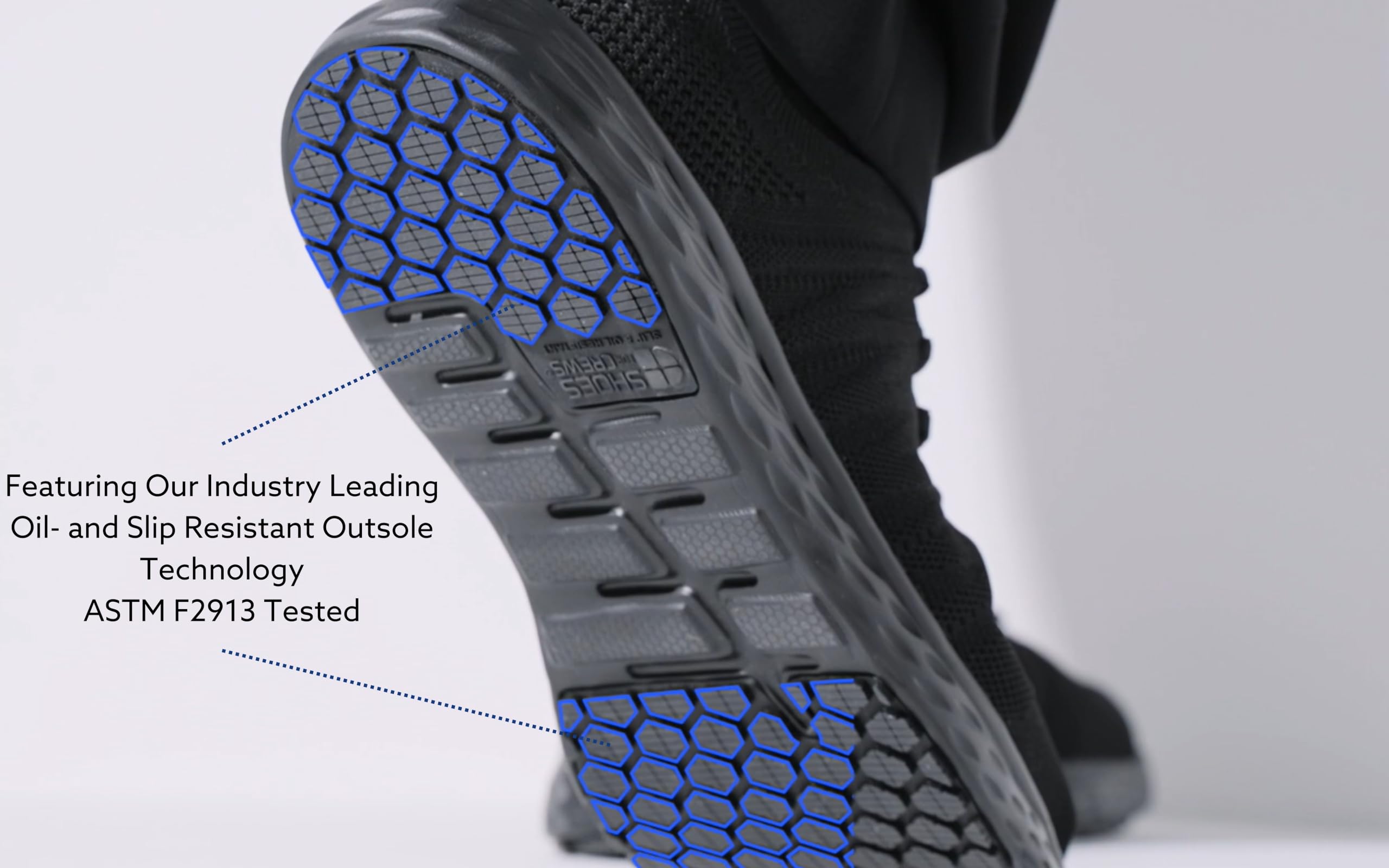 Shoes for Crews Everlight Men's Breathable Lightweight Lace-Up Slip Resistant Water Resistant Work Shoes - Black Non-Slip Safety Shoes for Restaurant, Kitchen, Hospital & Construction Workers