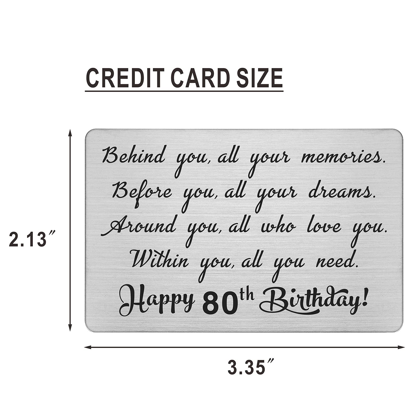 80th Birthday Wallet Card Gift for Women & Men - Funny 80 Year Old Birthday Card Ideas - Perfect for Milestone Celebrations & Keepsakes