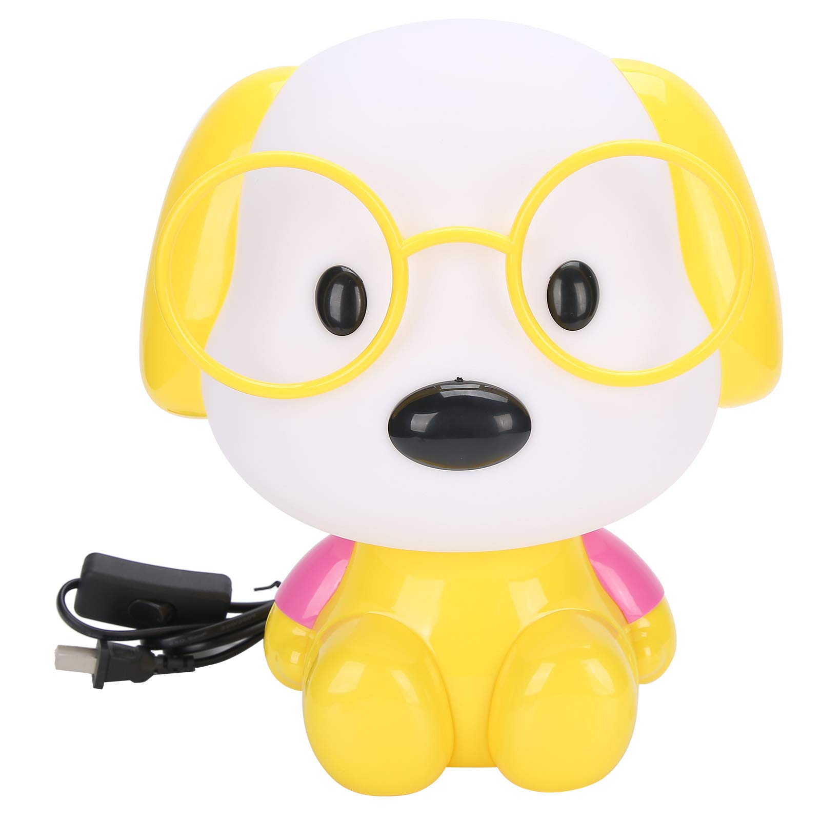 Cute Cartoon Animal Table Lamp - Rich Dog Design, Pink Night Light for Bedroom, No Dazzling Sleep-Friendly Bedside Lamp for Kids | Perfect Nursery Decor & Children's Room Lighting
