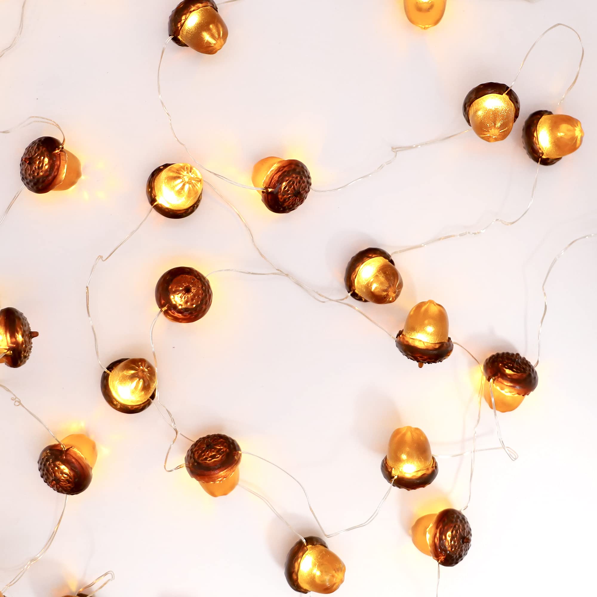 Fall Fairy Lights - Battery Operated String Lights for Thanksgiving & Indoor Decor (Acorn) - Perfect for Home & Party