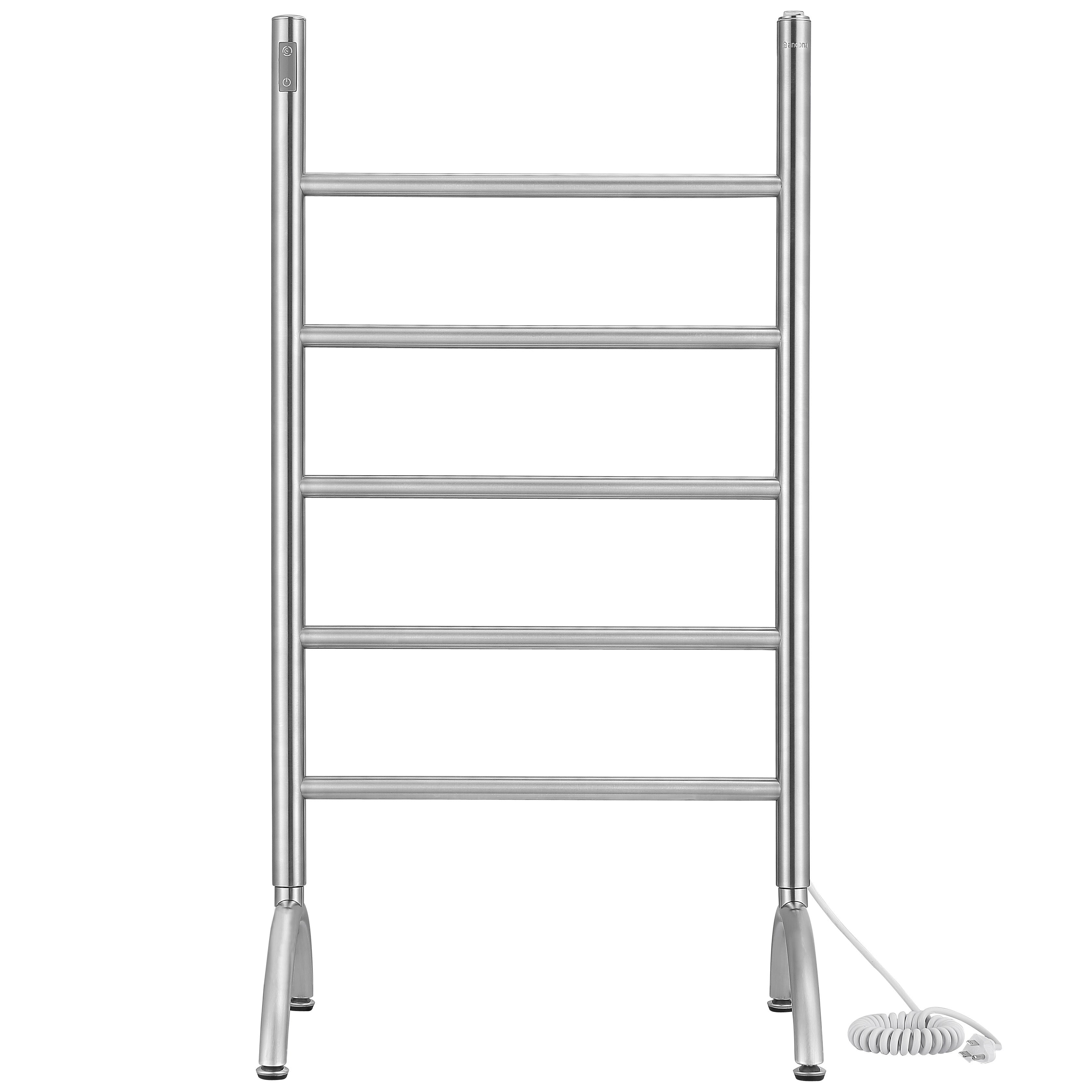 Nova OBT 3-in-1 5-Bar Towel Warmer with Built-in Timer | Brushed Stainless Steel | Bathroom Spa & Luxury Home Warming Solution