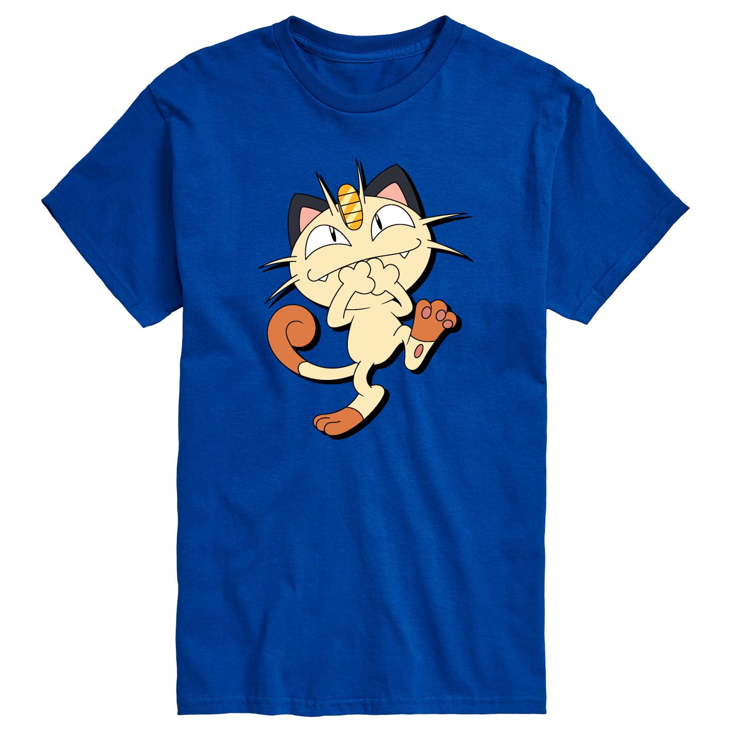 HYBRID APPAREL Men's Pokémon Meowth Shadow Graphic T-Shirt - Short Sleeve Cotton Tee for Casual Wear, Gaming & Anime Fans