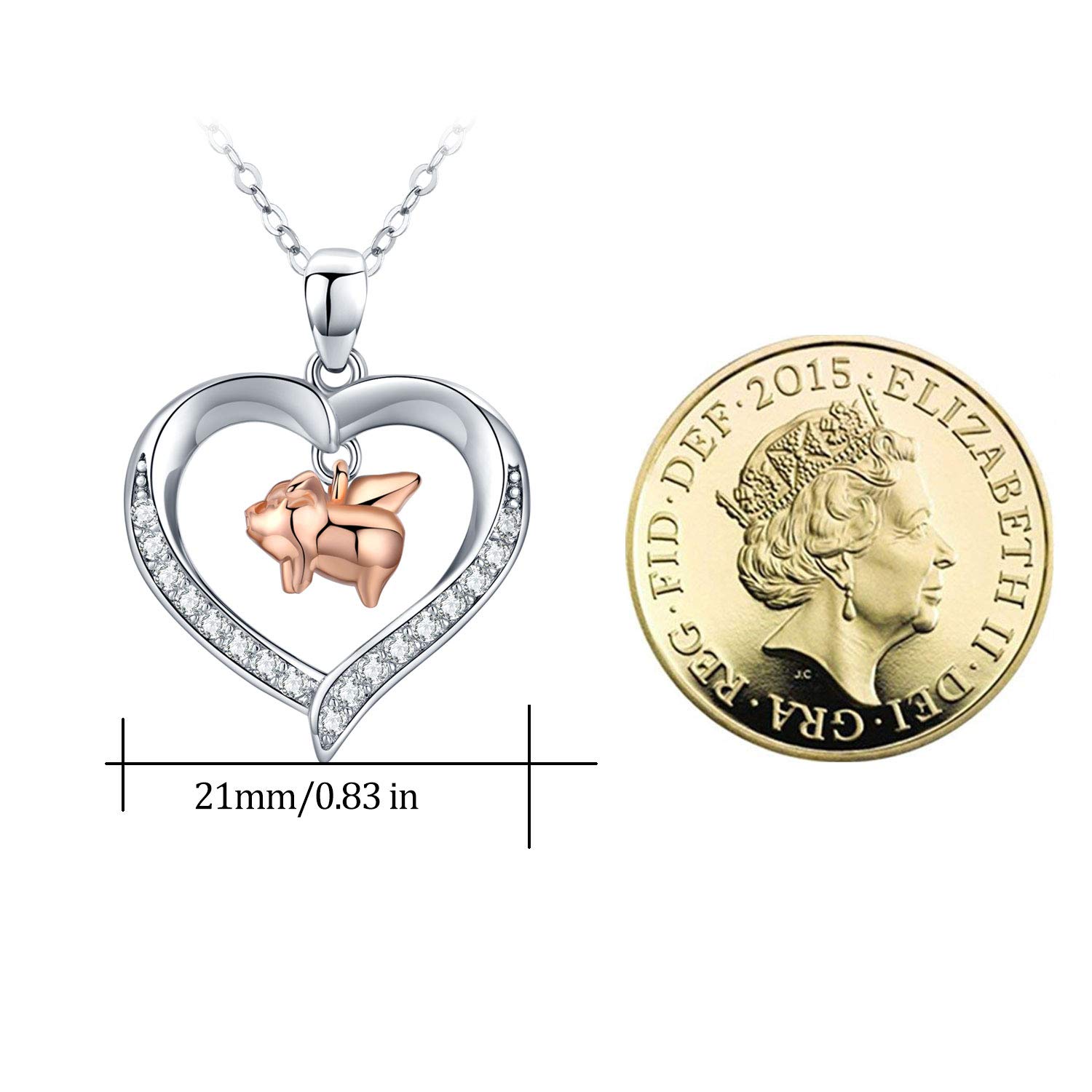 Cute Animal Necklace S925 Sterling Silver - Forever Love Heart Pendant Jewelry for Women, Mom, Birthday & Mother's Day Gifts | Perfect for Everyday Wear, Special Occasions & Gift Giving