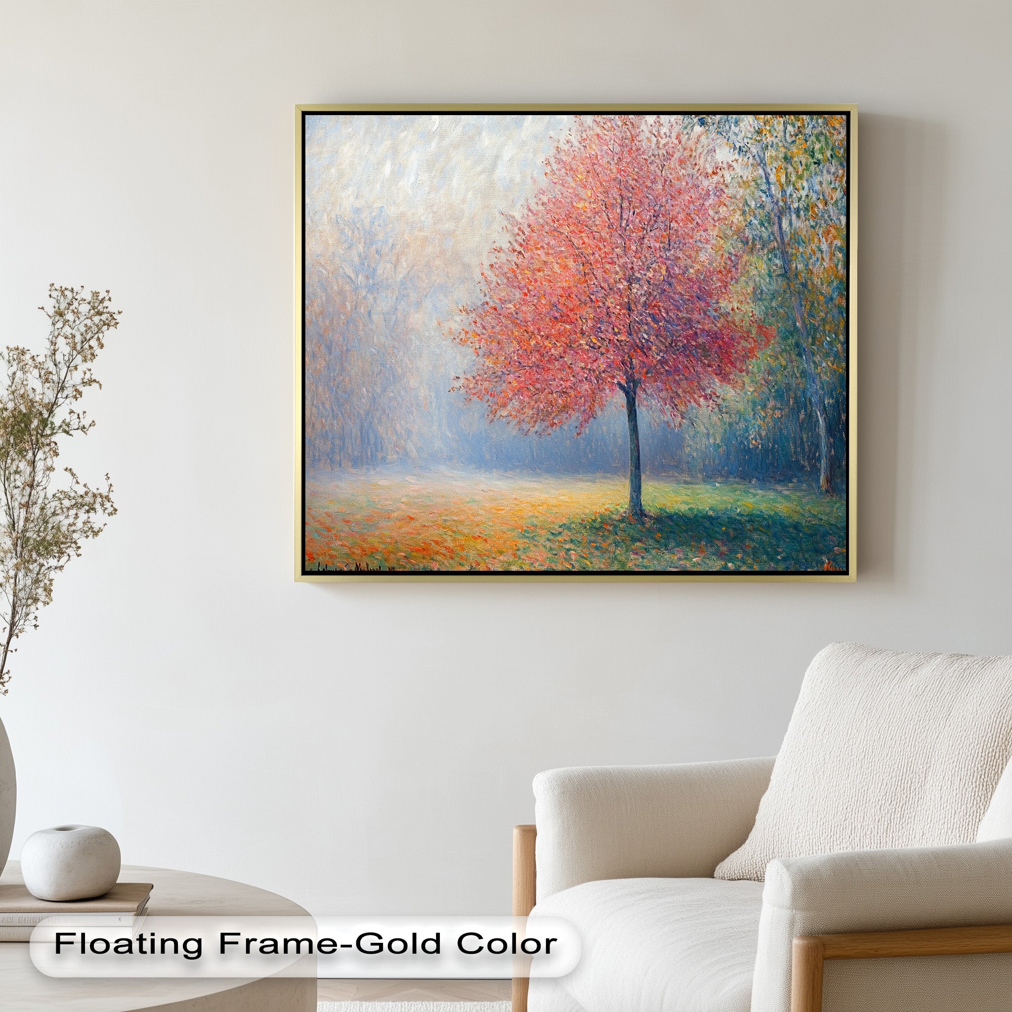 Autumn Radiance Impressionist Oil Painting - Handmade Landscape Artwork for Home Decor, Office Wall, Living Room & Gift