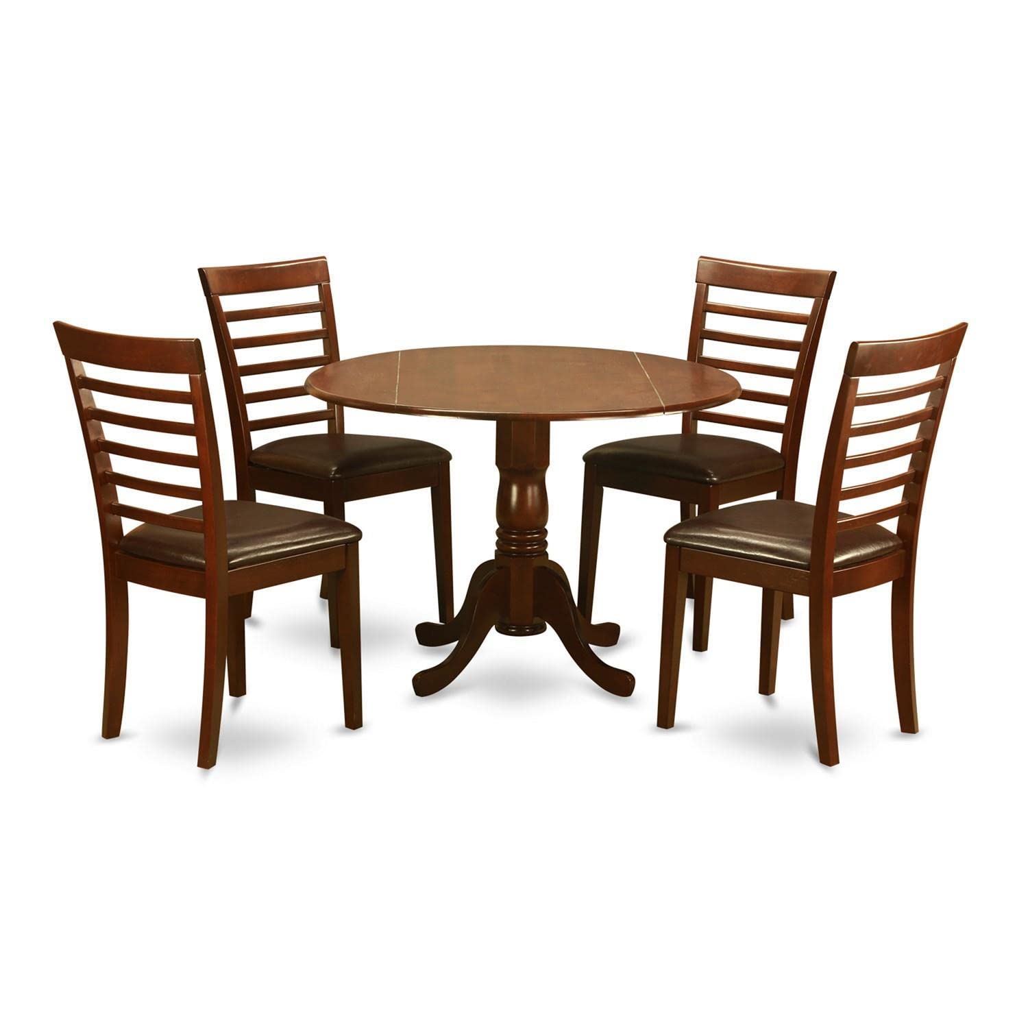 East West Furniture DLML5-MAH-LC 5-Piece Modern Mahogany Dining Set - 42