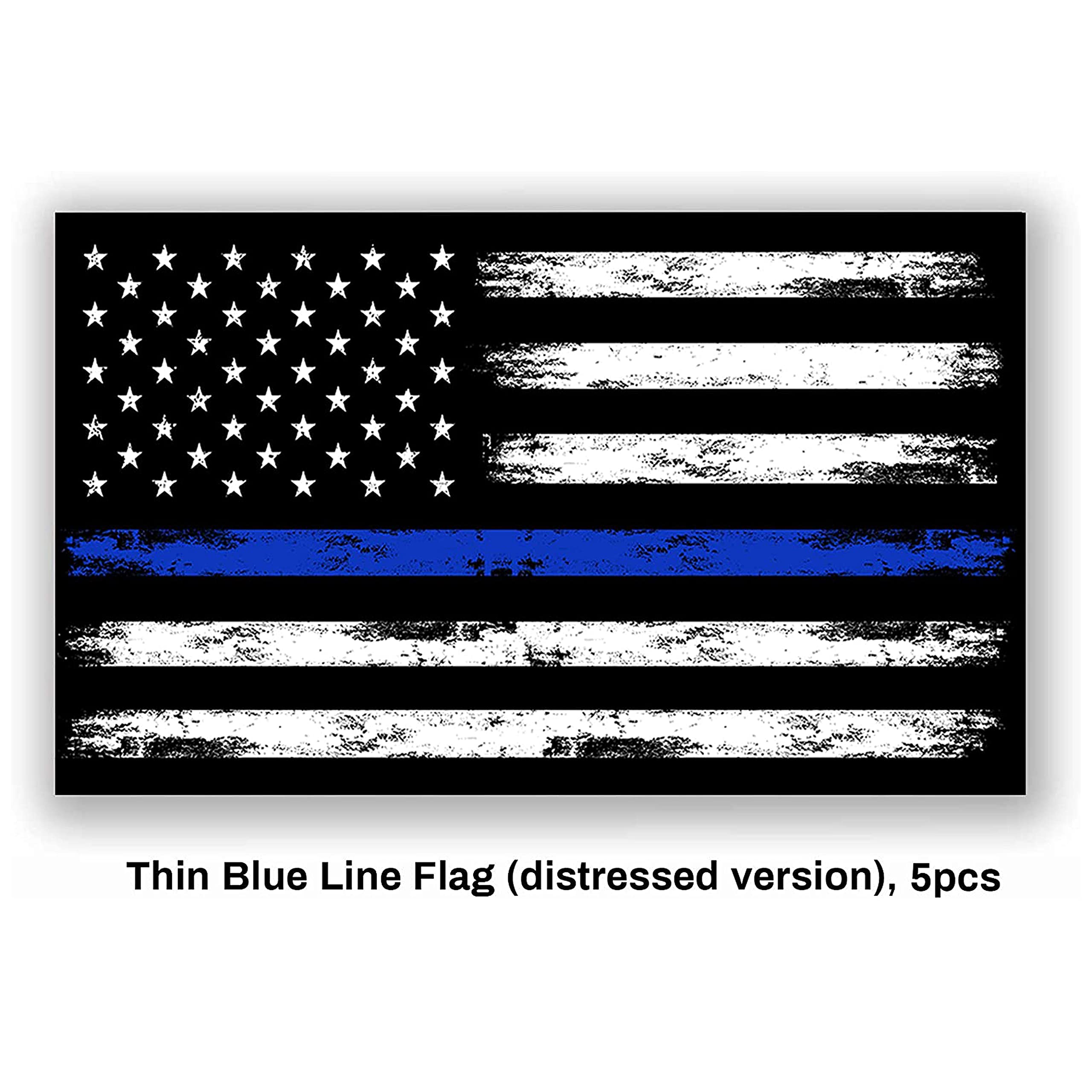 GRITKULTURE Thin Blue Line US Flag Decal Stickers - Pack of 10 (5.1