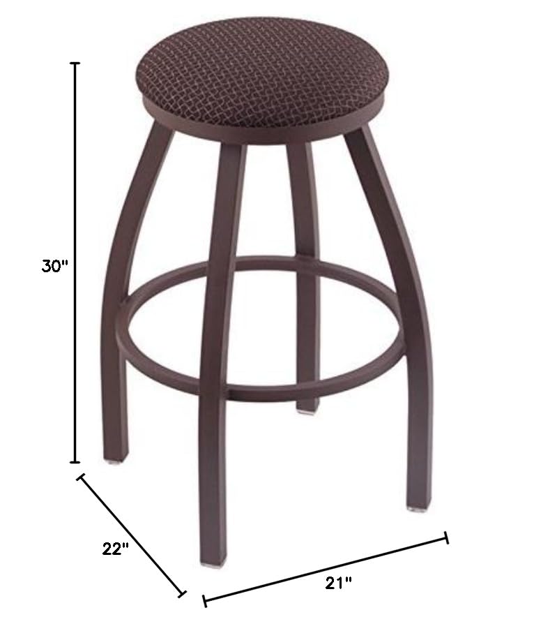 Holland Bar Stool Co. XL 802 Misha Swivel Bar Stool - Graphite Gray - Adjustable Height Counter Stool for Kitchen Island, Breakfast Bar & Home Pub - Heavy Duty Metal Base & Comfortable Padded Seat