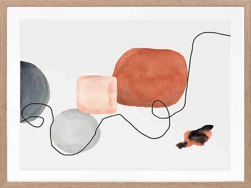 Down the Line I Framed Art Print - Modern Abstract Wall Decor for Living Room, Bedroom & Office - Perfect for Home & Office Decor
