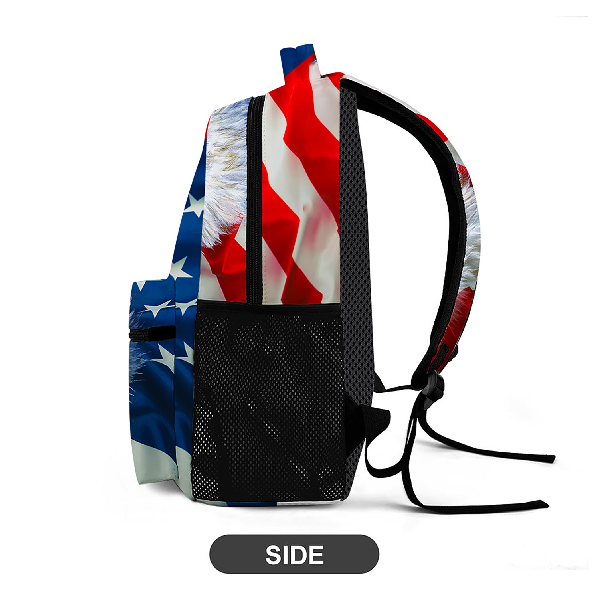 Classic Eagle Backpack - Lightweight Durable Laptop Bag with 3D Printing & Multiple Pockets | Stylish Shoulder Backpack (Eagle & American Flag Design) - Perfect for School, Travel, Work & Outdoor Adventures