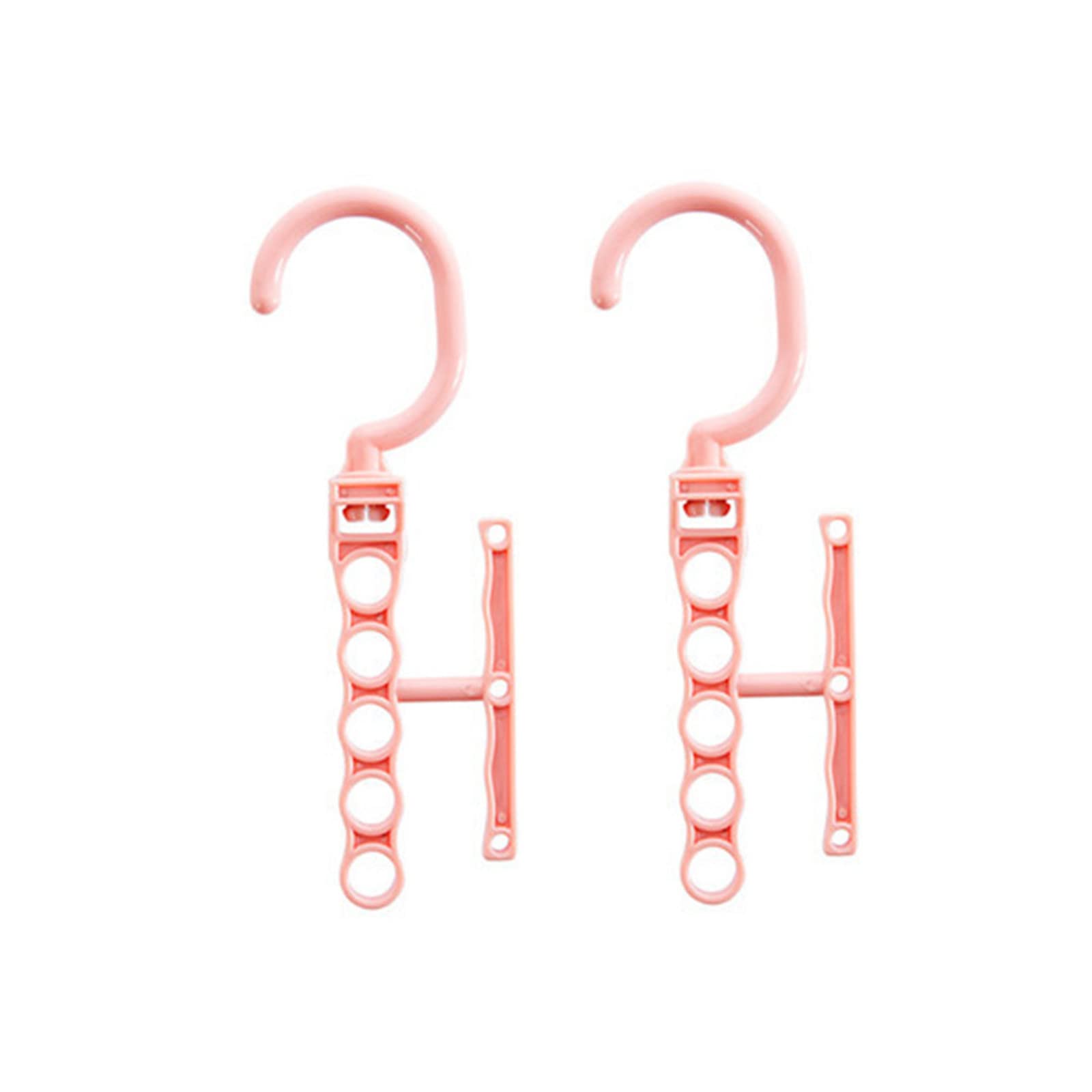 2PC-5 Hole Non-Slip Hanger Hook - Heavy Duty Clothes Drying Rack for Wardrobe, Windproof Clothes Hanger with Secure Buckle - Perfect for Laundry Room, Closet Organization & Space Saving Storage