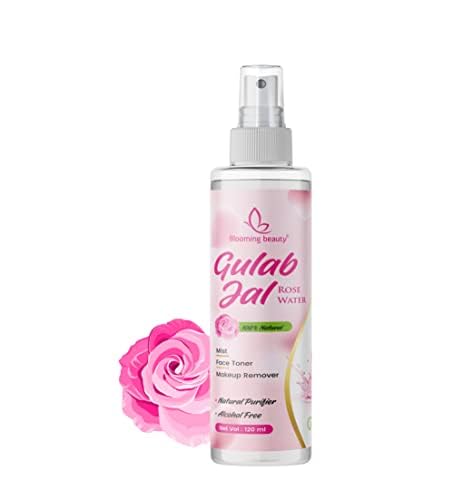 Blooming Beauty Pure & Natural Rose Water (Gulab Jal) - 120ml Facial Spray for Hydration & Glow | Perfect for Skincare, Makeup Setting & Aromatherapy