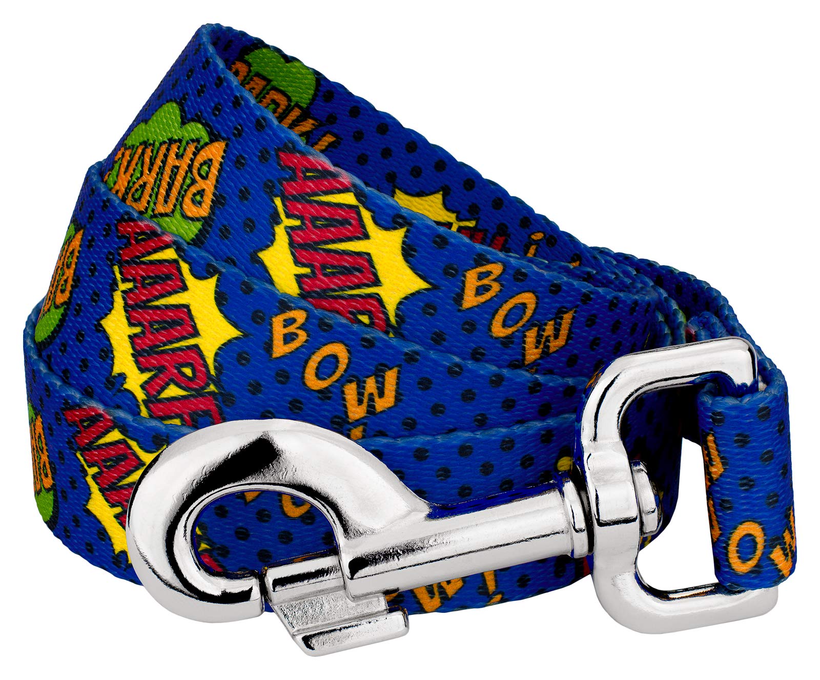 Country Brook Petz - Blue Super Dog Leash for Large Dogs (4ft, 1/2in Wide) - Durable Nylon Geek Chic Collection with 5 Fun Designs - Perfect for Comic Fans, Cosplay & Daily Walks