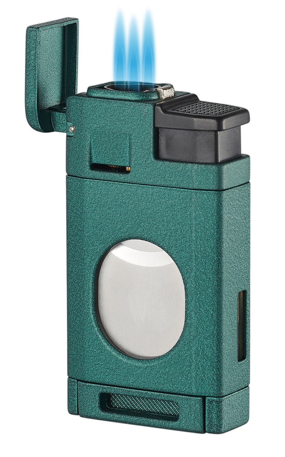 Visol LighCut Green Triple Torch Flame Lighter & Cigar Cutter - Windproof Butane Lighter for Cigars, Cigarettes & Outdoor Use - Perfect for Camping, BBQ & Travel Accessories