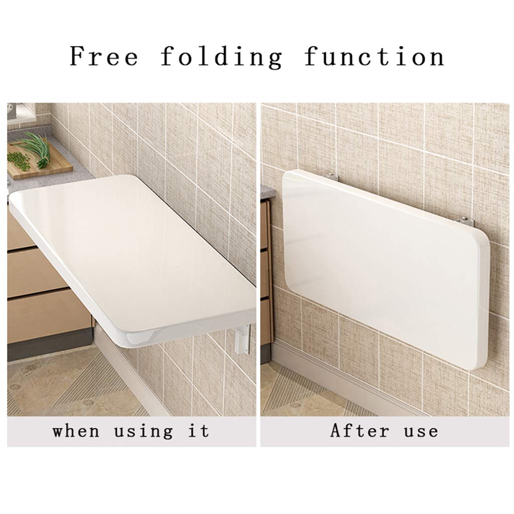 Foldable Wall-Mounted Table - White Space-Saving Dining & Study Desk for Small Homes, Apartments & Dorm Rooms - Multiple Size Options - Modern Minimalist Design for Kitchen, Office & Bedroom Use