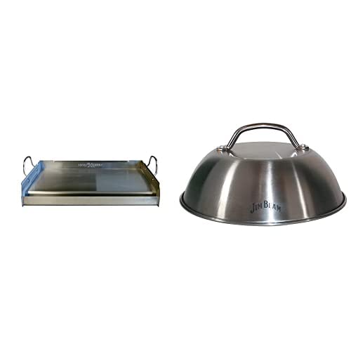 LITTLE GRIDDLE GQ230 Professional Stainless Steel Griddle - Even Heat Distribution, Cross Bracing & Removable Handles + Jim Beam JB0181 9