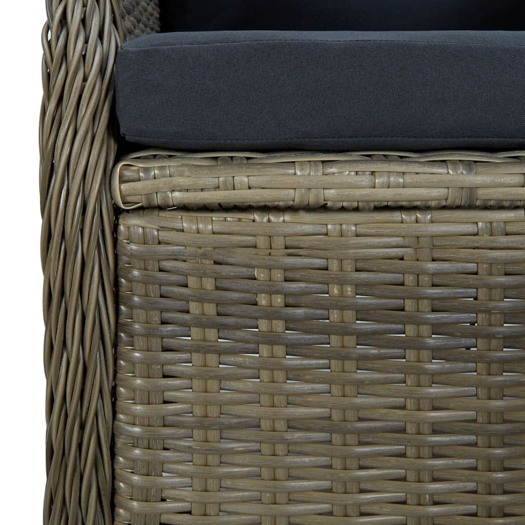 7-Piece Brown Poly Rattan Patio Furniture Set with Cushions - Outdoor Dining & Conversation Set for Garden, Backyard, Poolside - Perfect for Al Fresco Dining & Relaxing in Your Outdoor Living Space