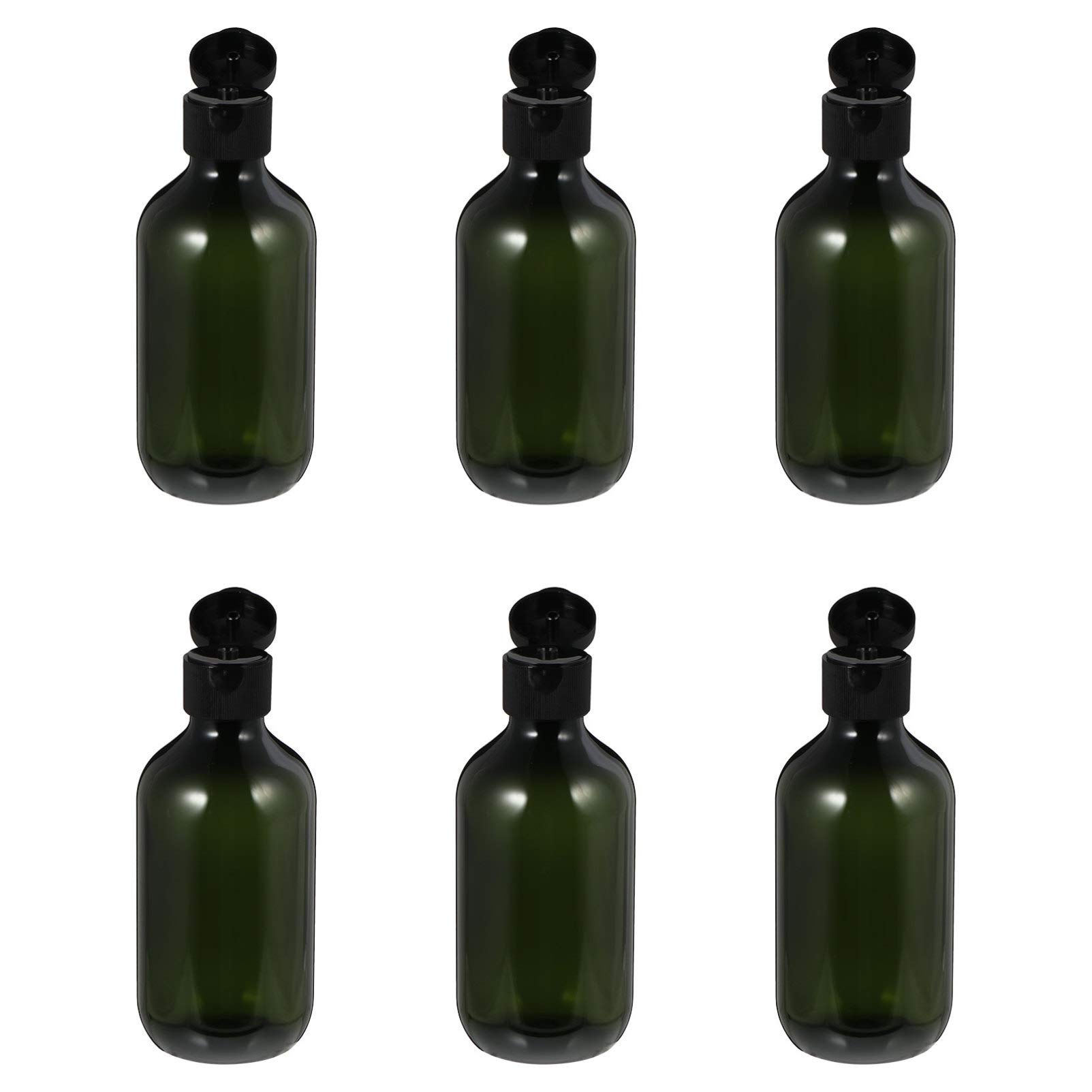 HEALLILY 6-Pack Flip Top Travel Bottles for Lotion, Shampoo, Conditioner & Cosmetics - Leak-Proof Empty Plastic Containers for Toiletries, Makeup & Skincare - Perfect for Airplane, Gym & Vacation Use