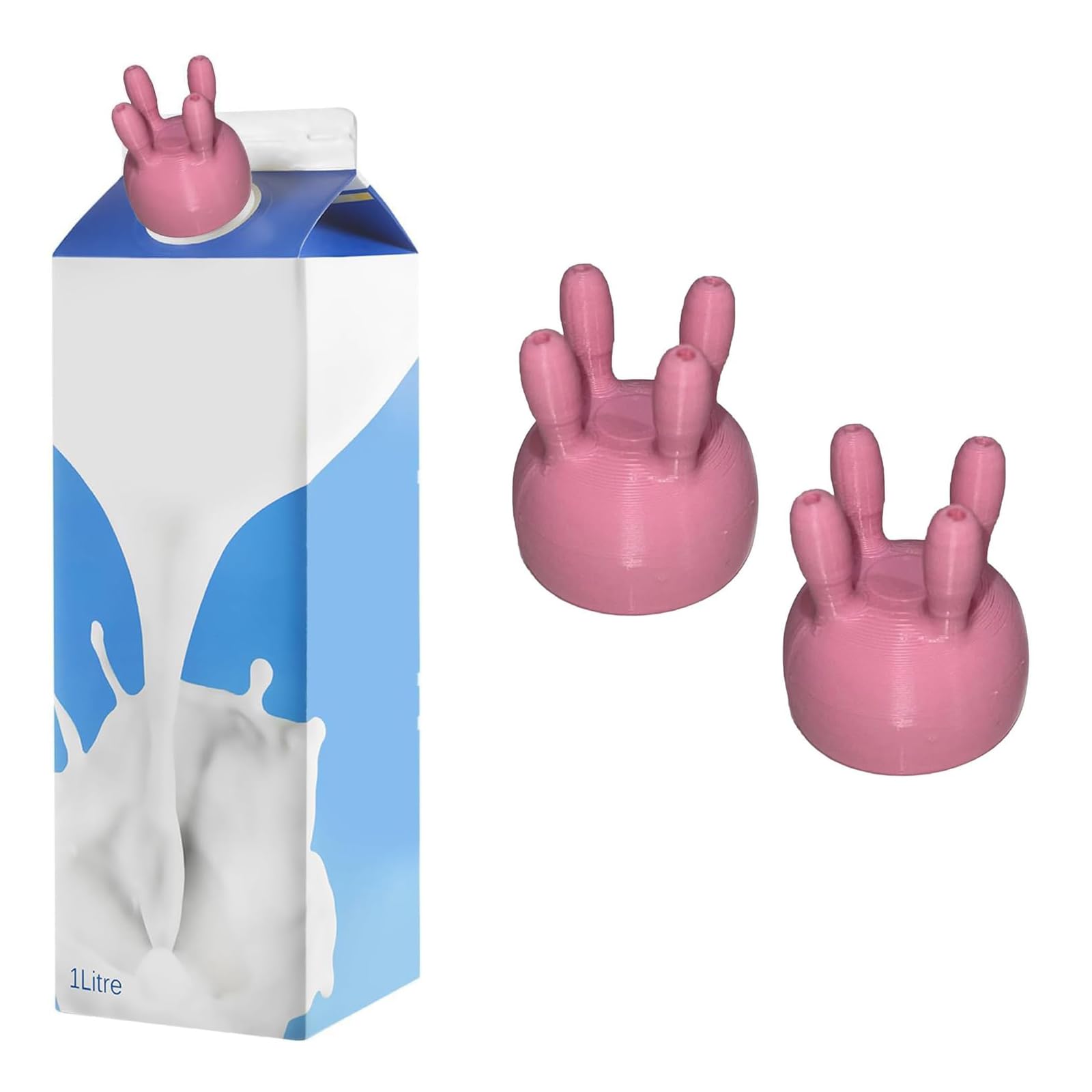 2025 Upgraded Cow Udder Milk Carton Cap - Funny 3D Printed Kitchen Accessory for Easy Pouring | Perfect for Milk Jugs, Juice Boxes & Creative Cooking Gifts